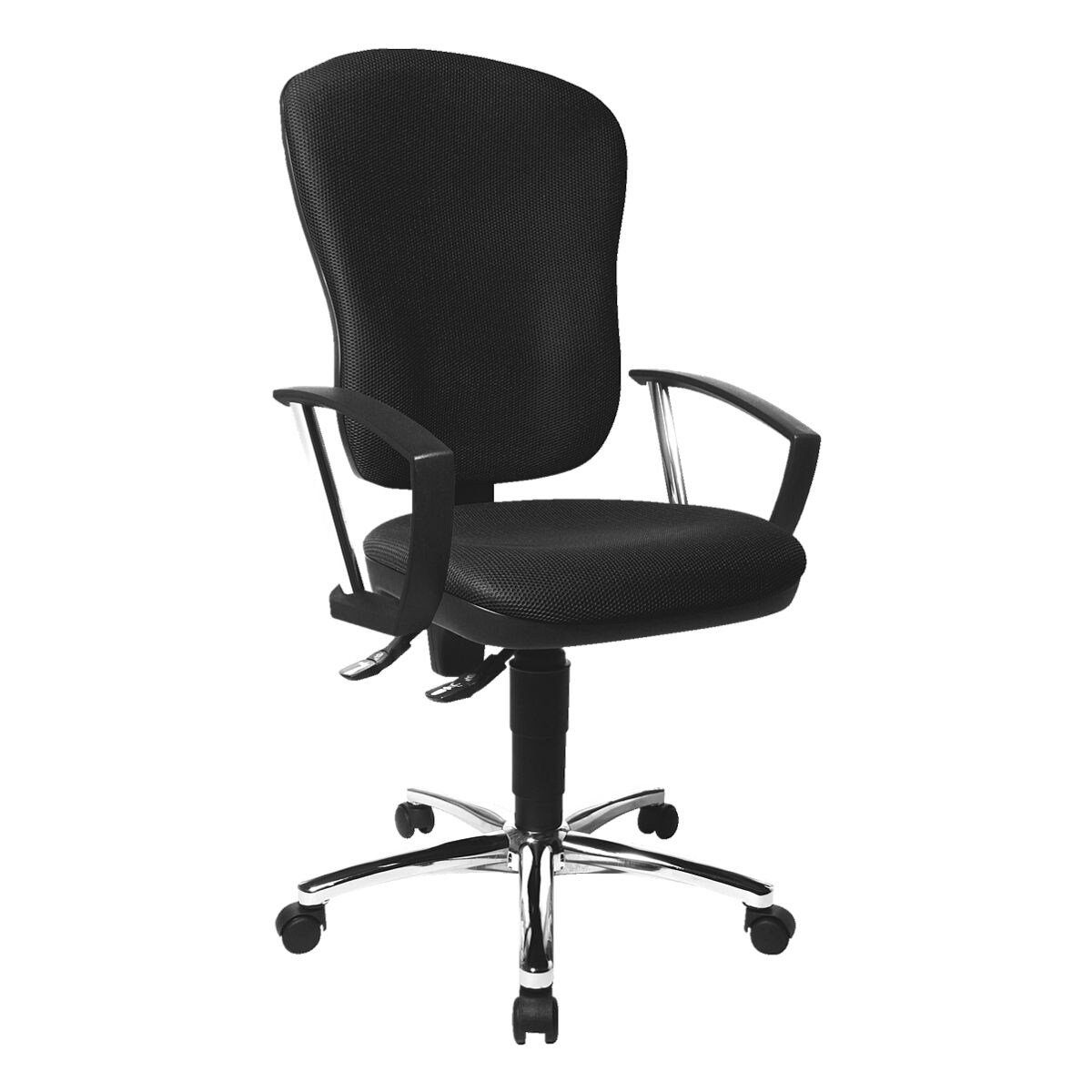 Muldensitz (ohne Point Armlehnen) schwarz mit Lehne, konturgeformter TOPSTAR Steel Schreibtischstuhl 80, / Beckenstütze
