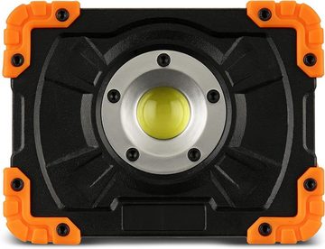 REV LED Arbeitsleuchte FLOOD, mit Powerbankfunktion, Tageslichtweiß, 5 Watt, IP 44, schwarz-orange