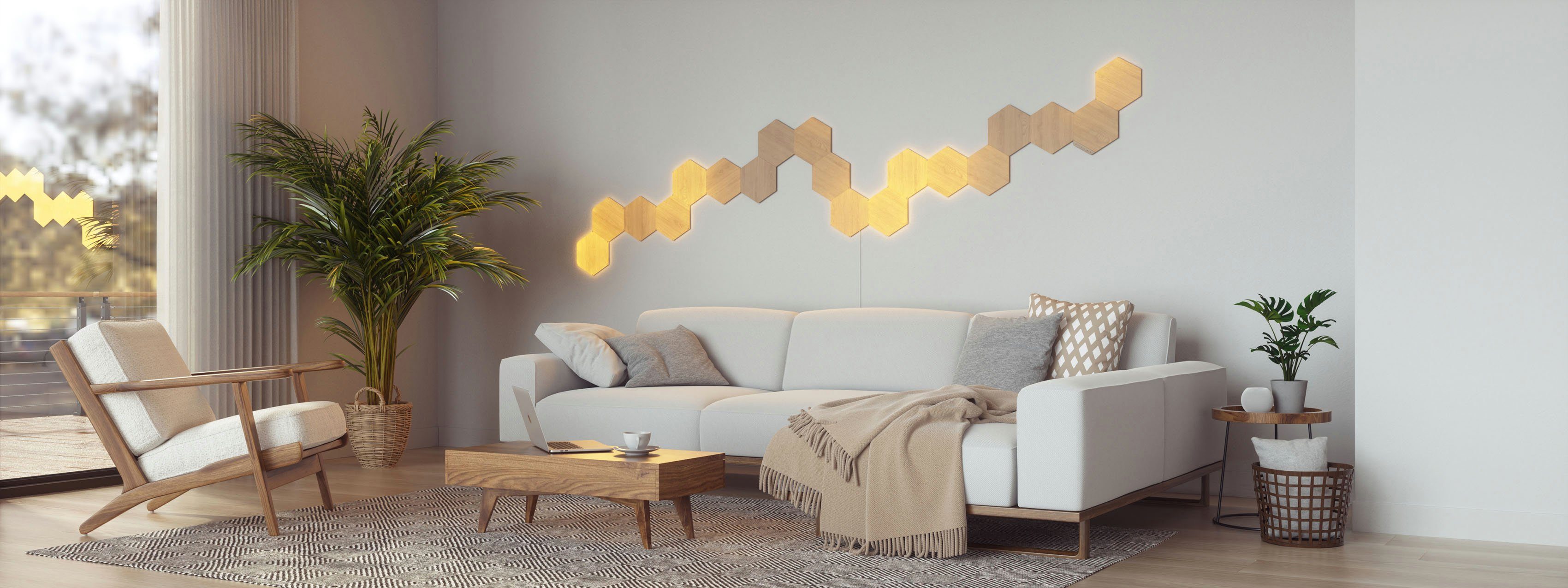 nanoleaf LED LED Dimmfunktion, integriert, fest Panel Look, Farbwechsler Wood