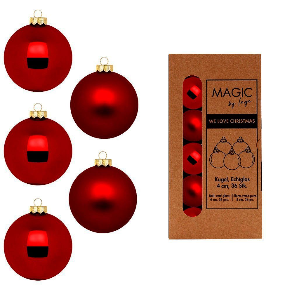 MAGIC by Inge Weihnachtsbaumkugel, Weihnachtskugeln Chianti Glas 4cm 36 Stück 