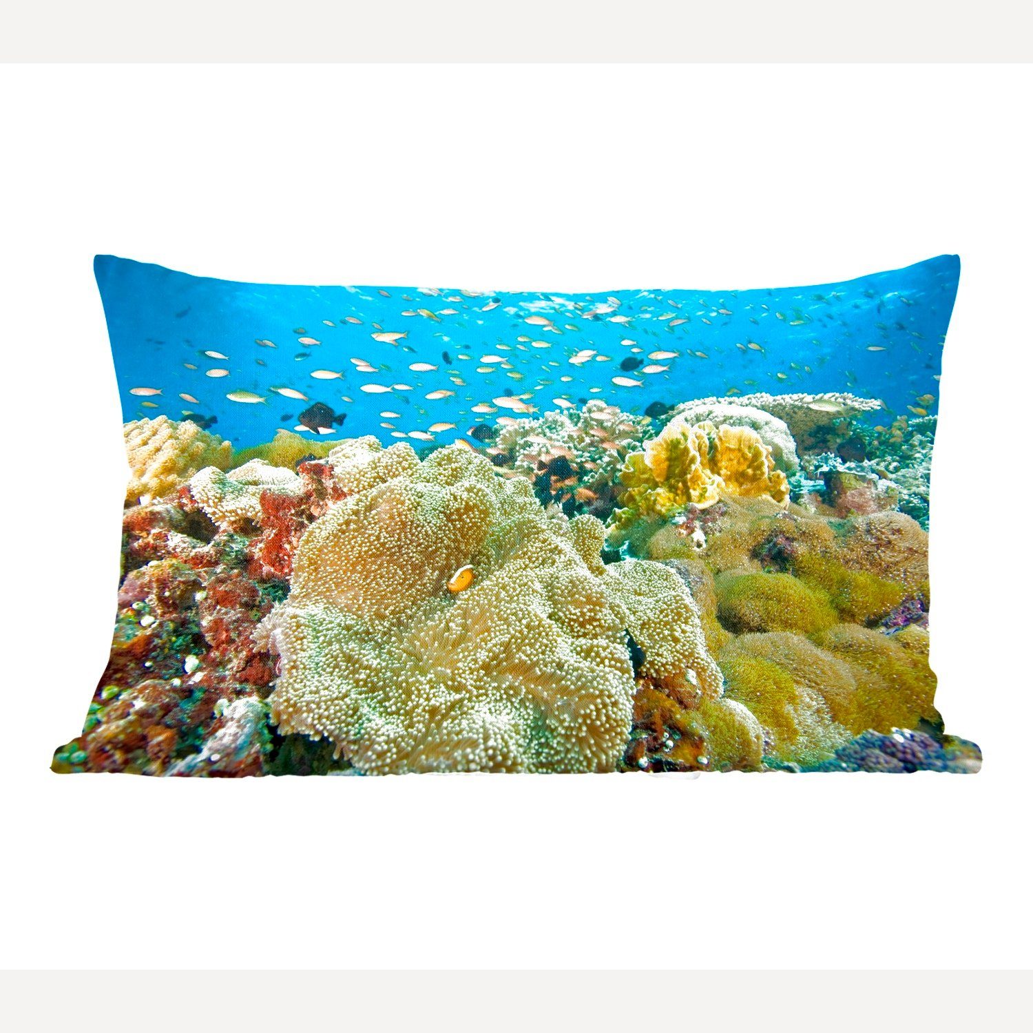 MuchoWow Sipadan Korallenriff der in Zierkissen, Wohzimmer Füllung, mit Küste Dekokissen Dekokissen vor Insel malaysischen der Schlafzimmer Dekoration, Asien,