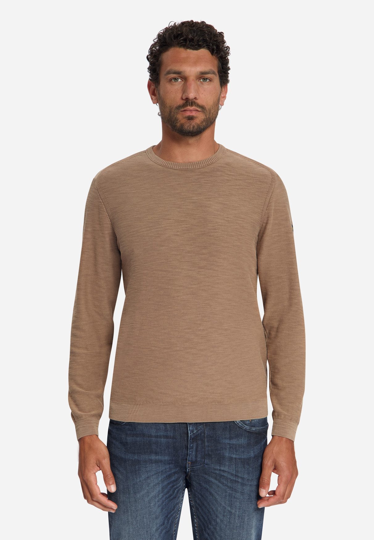 NO EXCESS Strickpullover Pullover Crewneck Slub - Baumwollpullover Rundhals