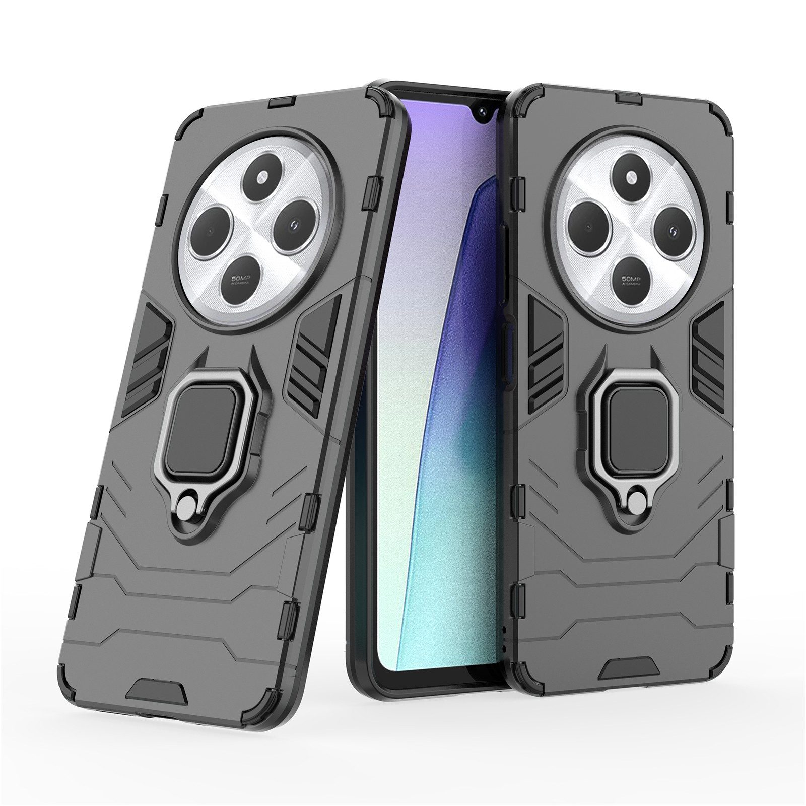 betterfon Handyhülle für Xiaomi Redmi 14C / Poco C75 mit Ring & 360° Schutz, Mit Ringhalterung, Kamera-Schutz, Magnetplatte & 3-Schicht-Schutz