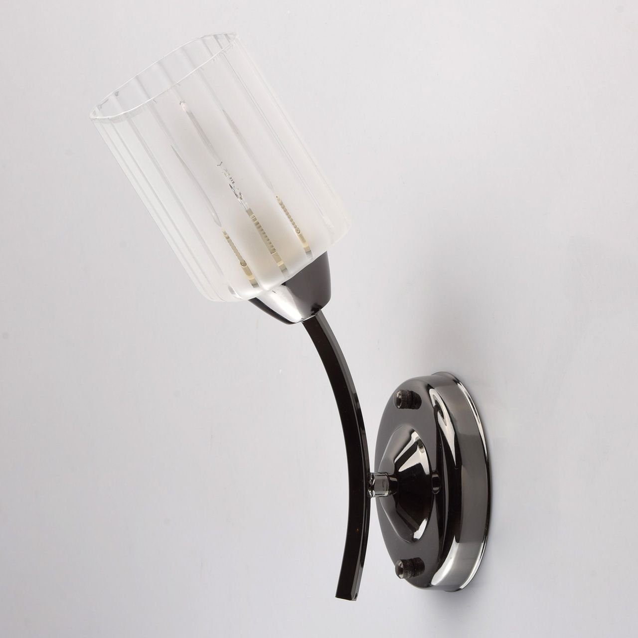 Licht-Erlebnisse Wandleuchte BERRIT, ohne Leuchtmittel, Wandlampe Creme Schwarz E14 Glas Metall Klassisch Beleuchtung | Wandleuchten