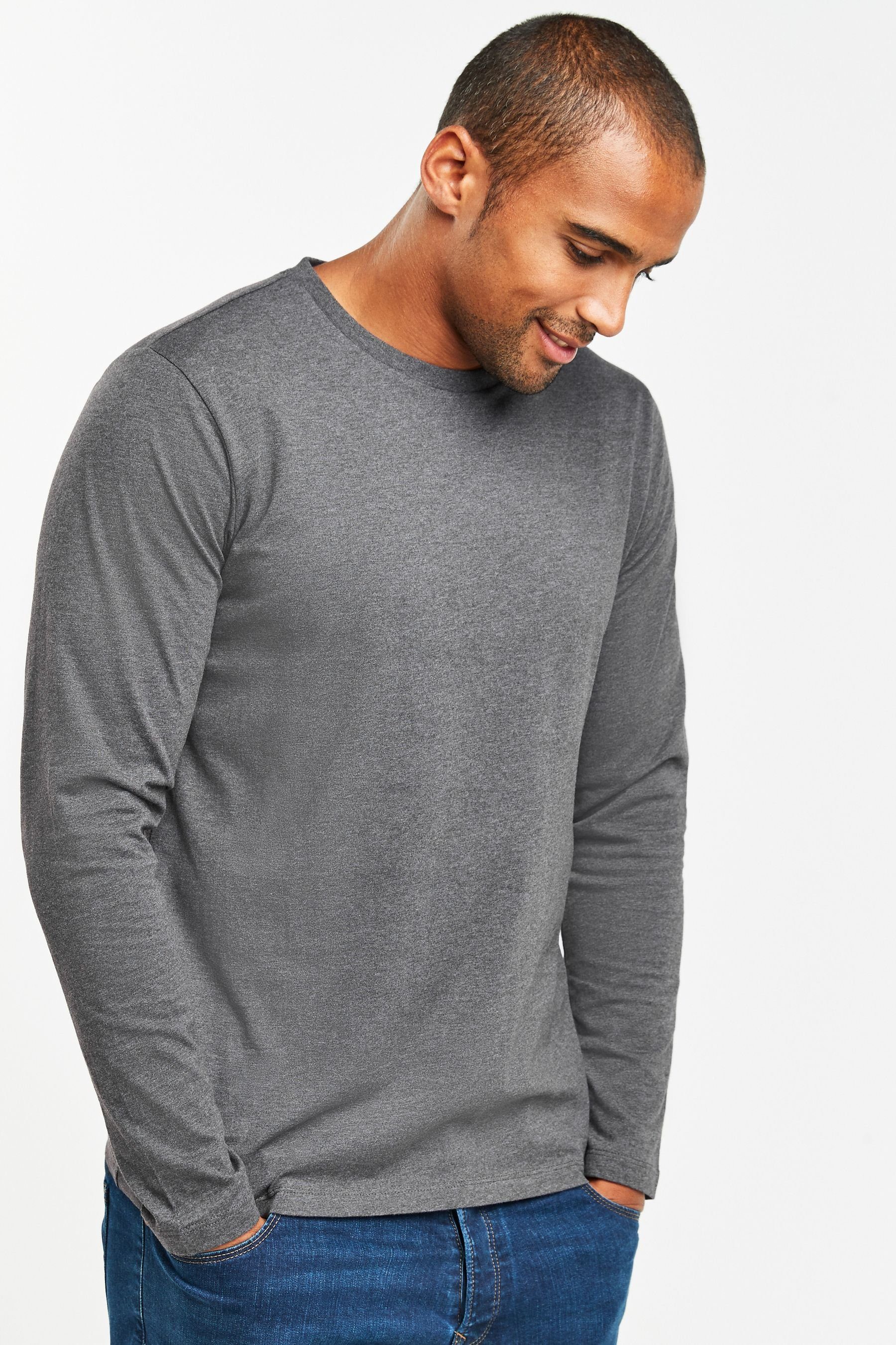 Next Langarmshirt Rundhalsshirt – Regular Fit (1-tlg)