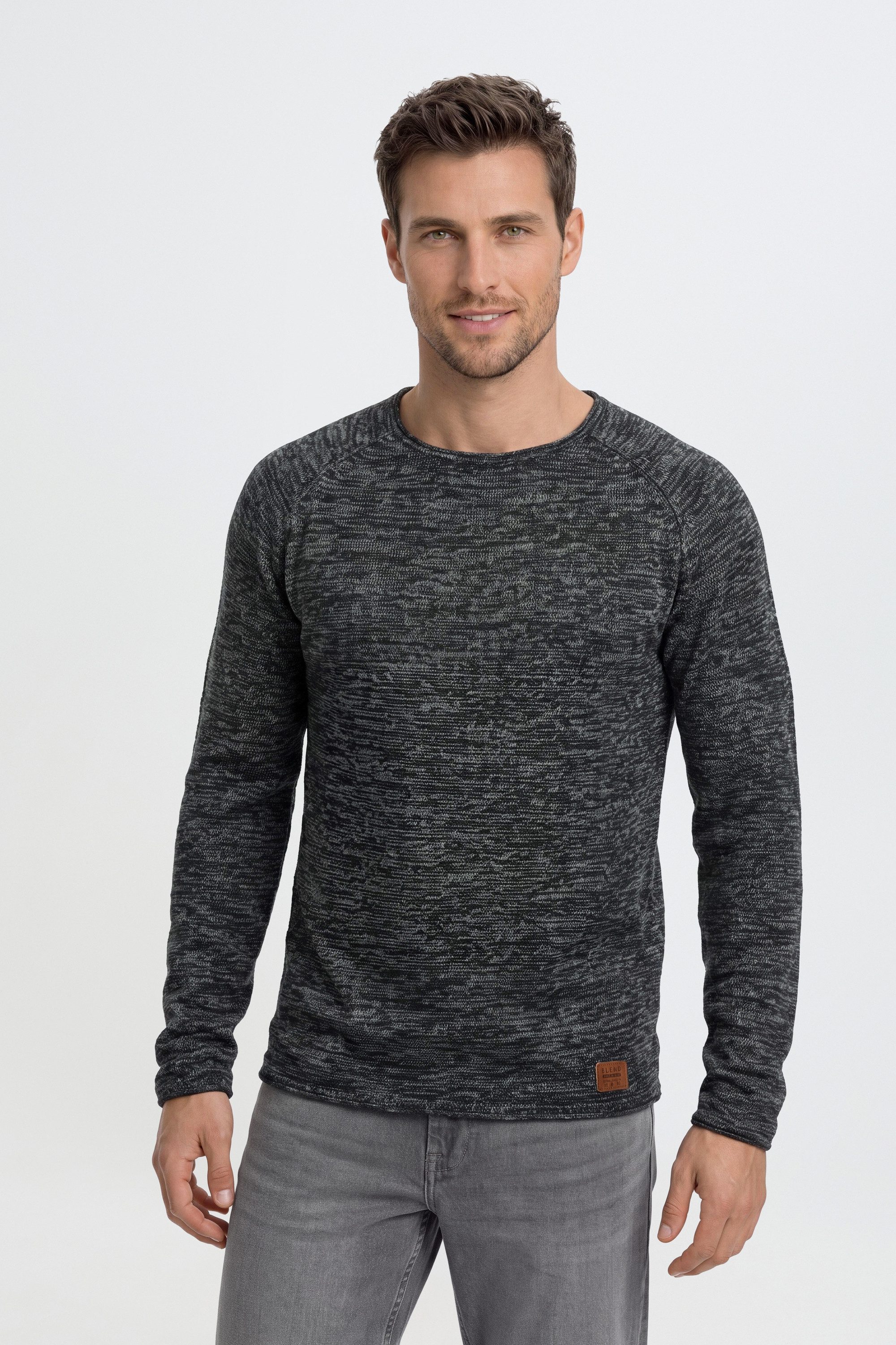Blend Strickpullover BHDan Stilvoller Strickpullover mit aufgerollten Säumen