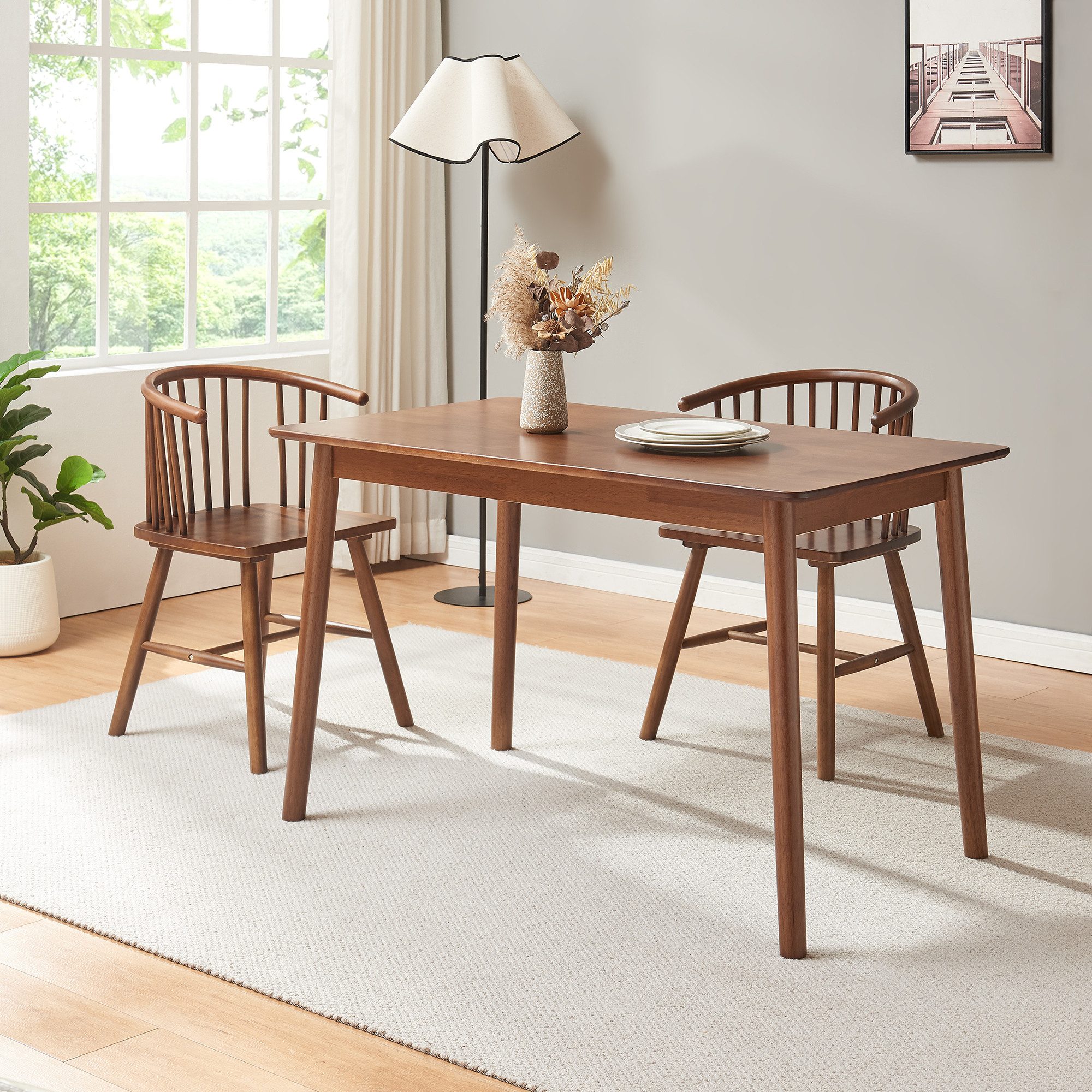 en.casa Esstisch, »Klijori« 140x70x74 cm rechteckig Holz Walnussoptik günstig online kaufen