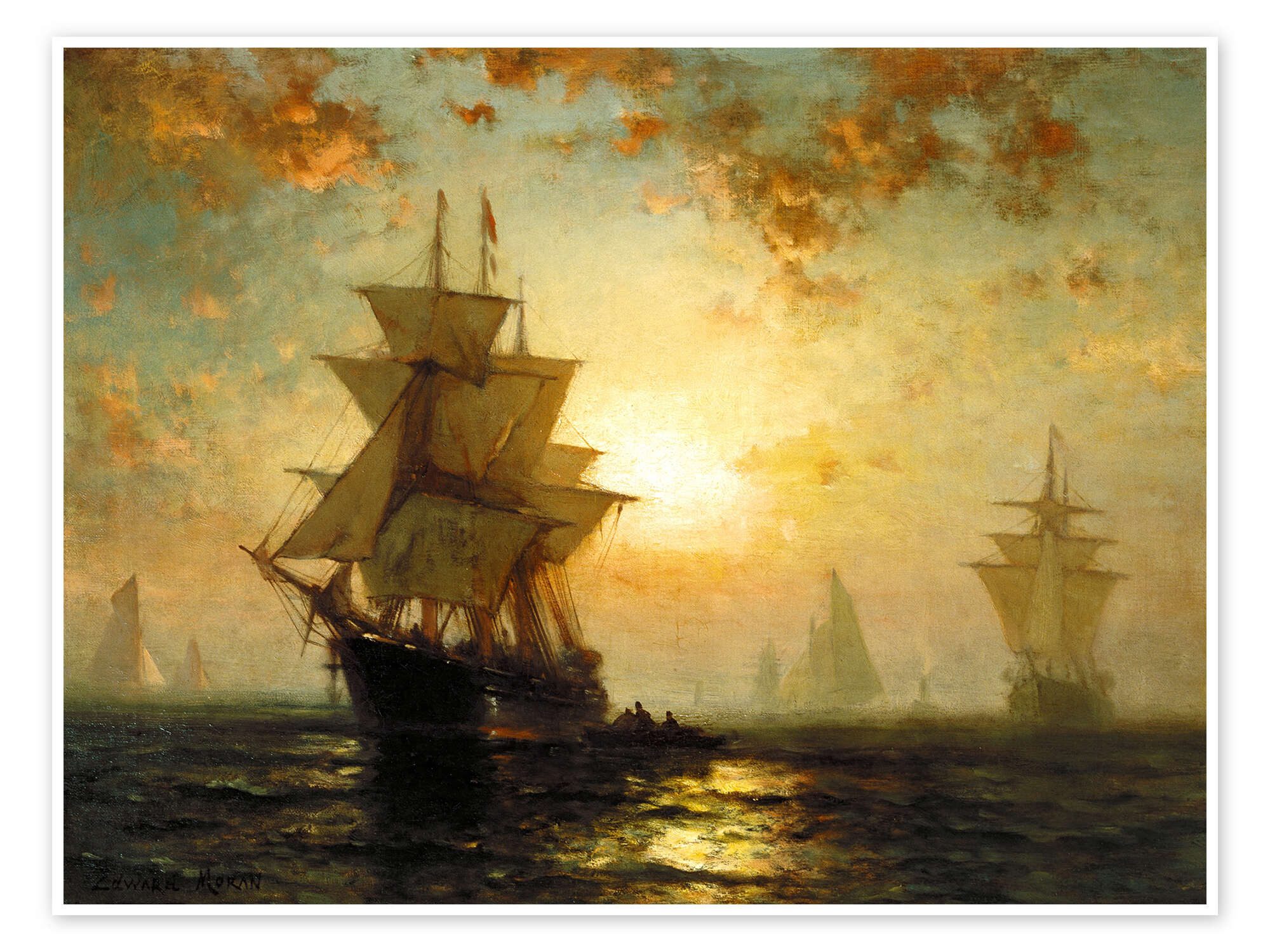 Posterlounge Poster Edward Moran, Segelschiffe bei günstig online kaufen