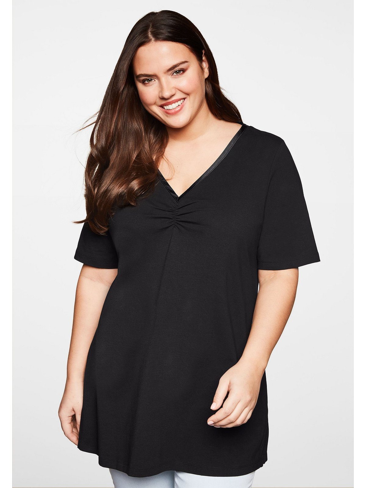 Sheego Longshirt Große Größen mit Raffung