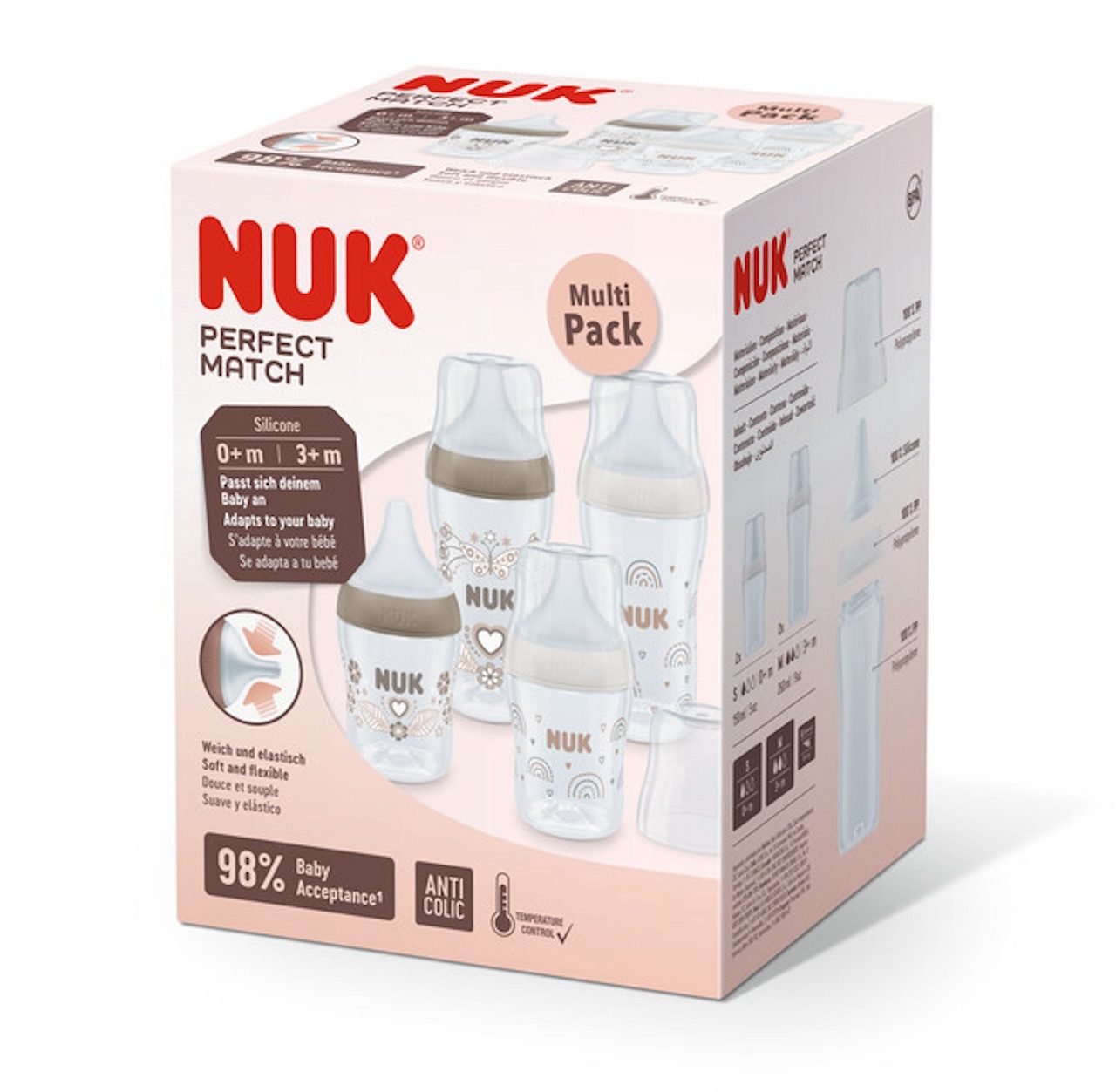 Babyflasche NUK Babyflasche Perfect Match Multipack 4er Flaschen-Set