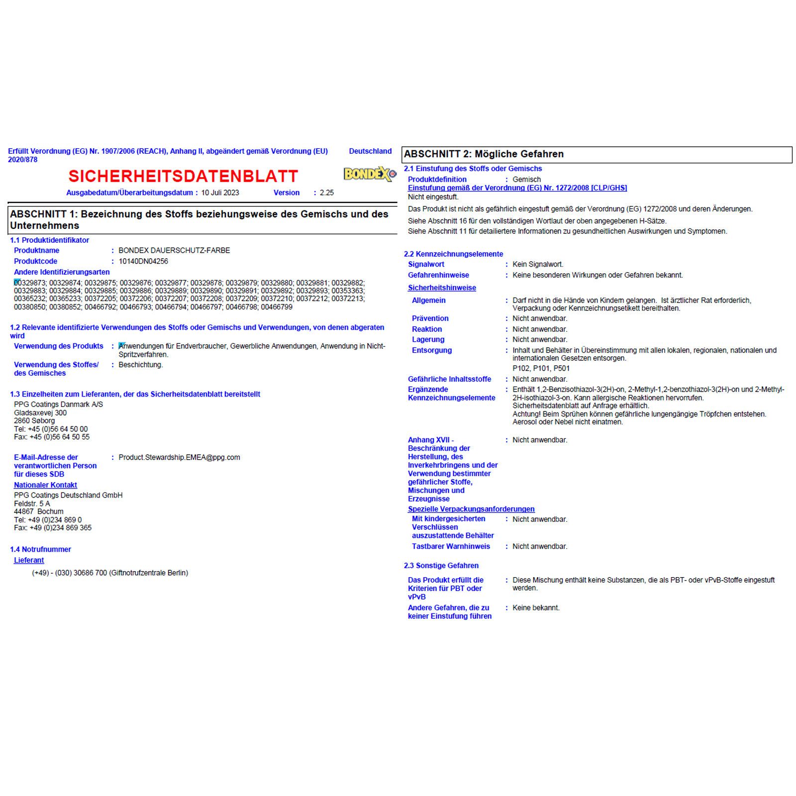 Bondex Wetterschutzfarbe Dauerschutz-Farbe - 0.75 Ltr