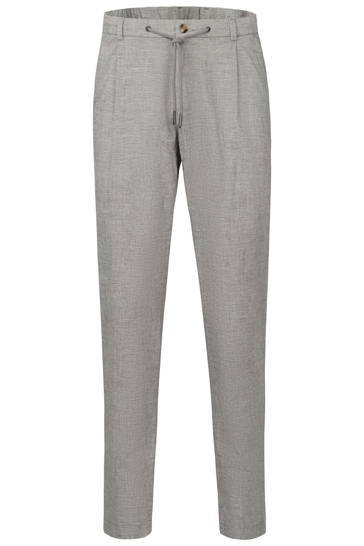 bugatti Bundfaltenhose mit Baumwoll-Leinen-Mix