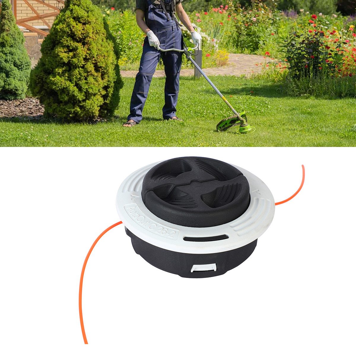 DOPWii Лезвие газонокосилки Mähkopf AutoCut,Rasenmäherzubehör,c26-2 Fadenkopf Trimmerkopf C26-2 (1-St), Rasenmäher Zubehör, passend für C26-2 Mähkopf, Nylon-Mähseil