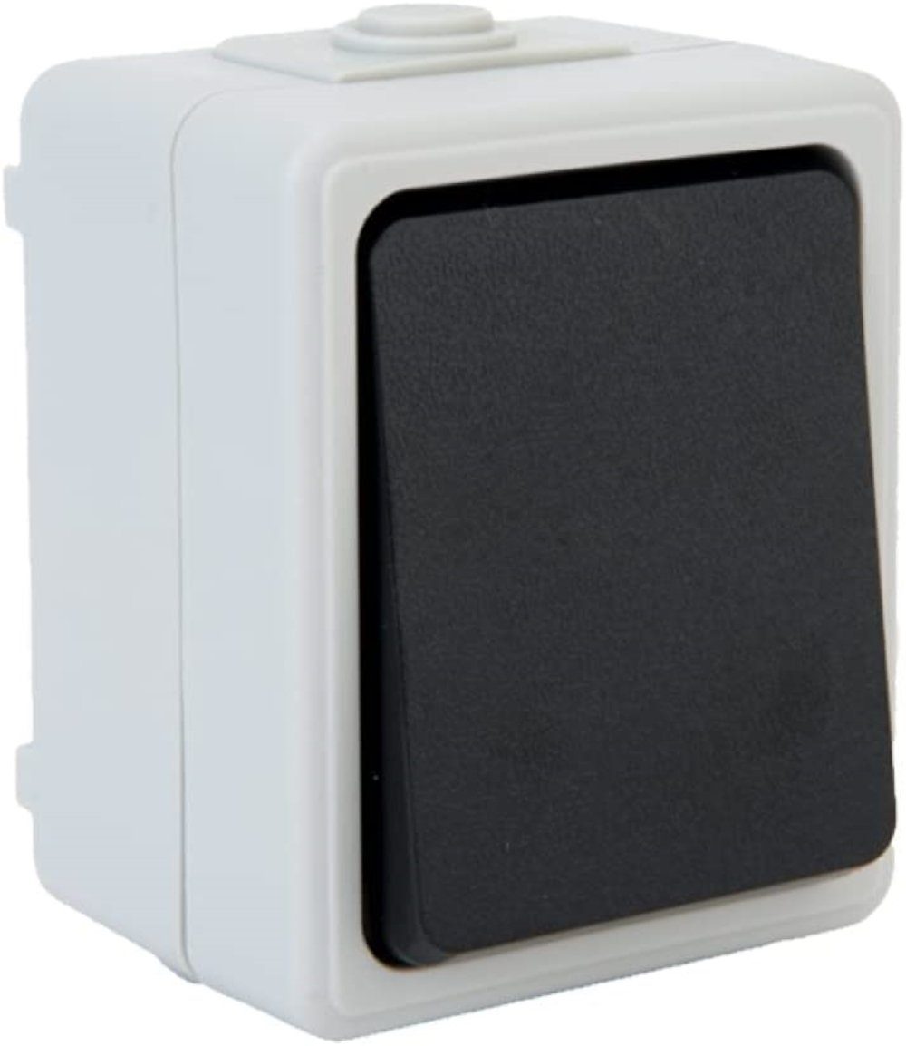 geba Schalter PBA 1TW Einfachtaster für Garagentore Tore Jalousien Aufputz IP44 (1-St), Feuchtraum geeignet | Schalter