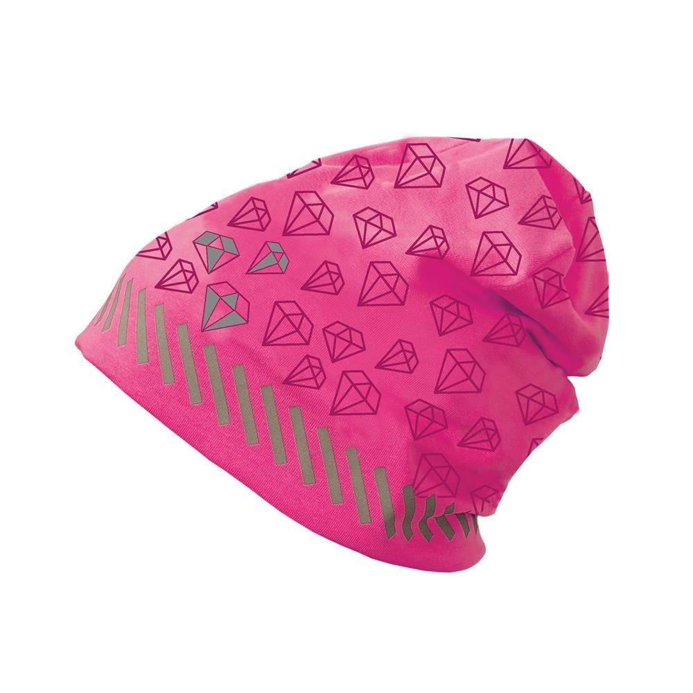 Roth Jerseymütze Diamant Pink 50-54 cm Kopfumfang, reflektierend, für Kinder 5-8 Jahre