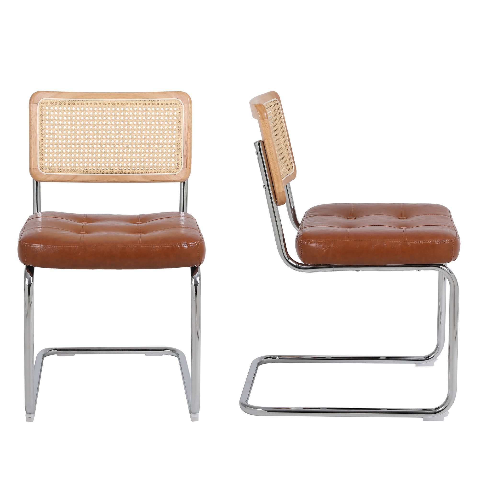 MODFU Esszimmerstuhl Moderne Rattan Esszimmerstühle,Polsterstuhl,Küchenstuh günstig online kaufen