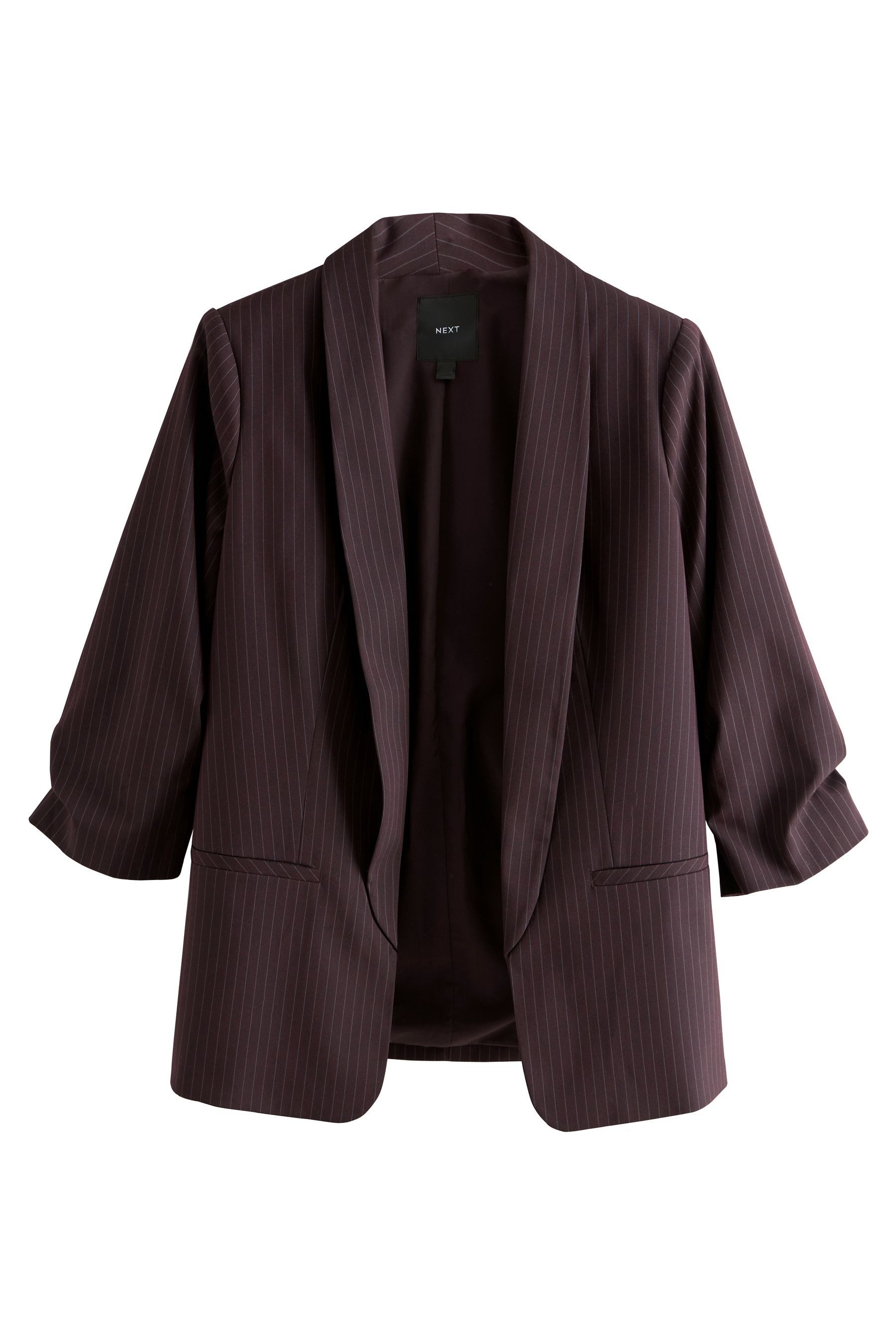 Next Jackenblazer Relaxed Fit Blazer mit Raffärmeln und Vichykaros (1-tlg) günstig online kaufen