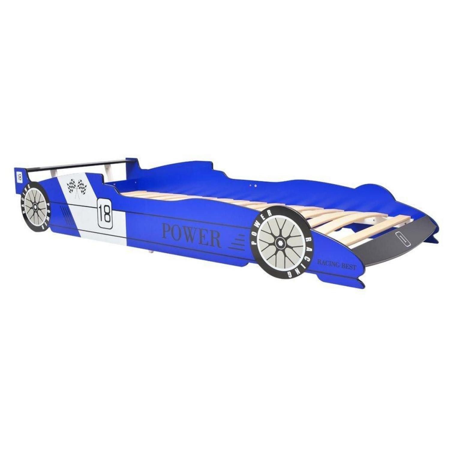 LuxusKollektion Rennwagenbett Kinderbett Rennwagen 90x200 Blau