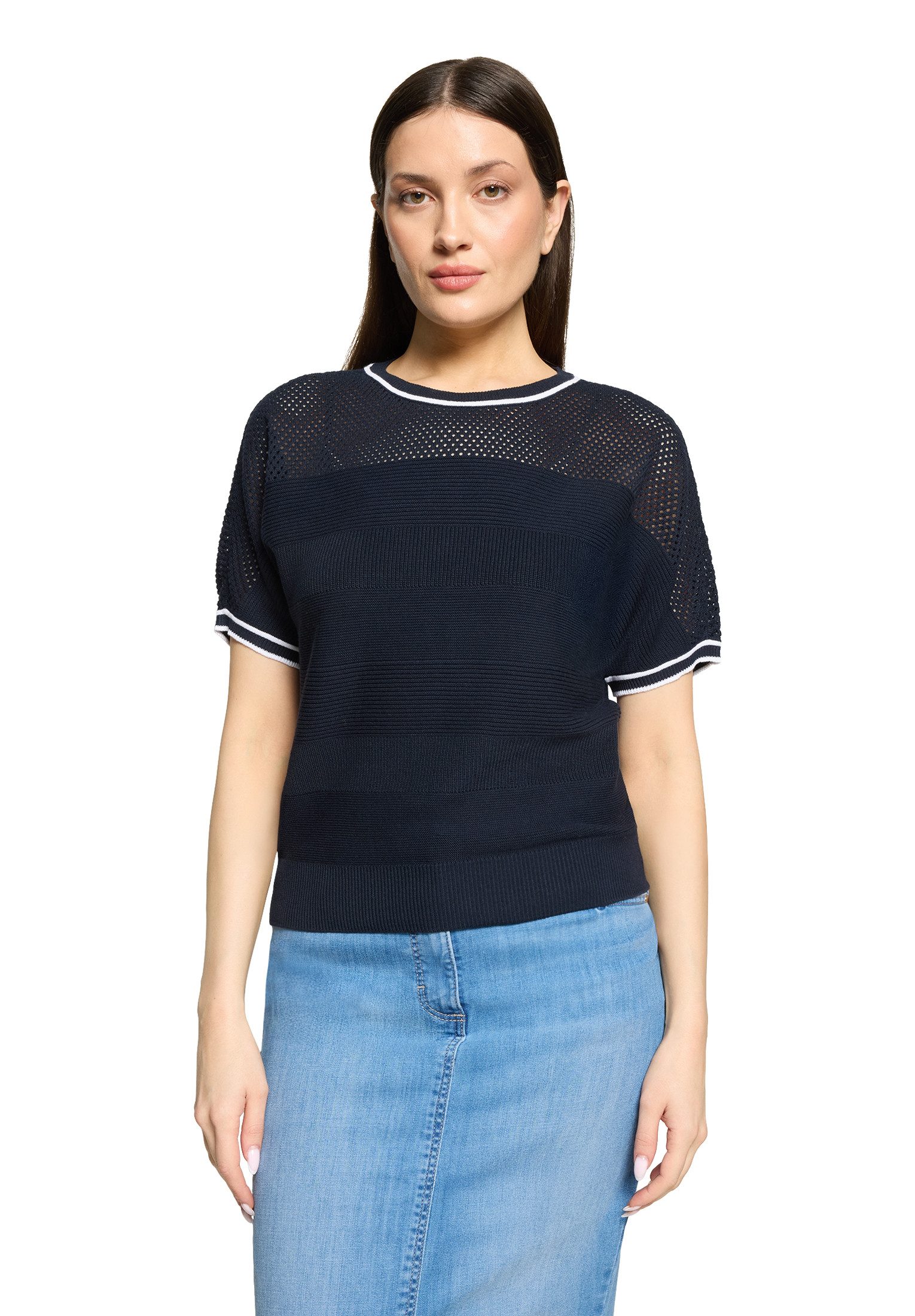 Kurzarmshirt Damen mit Struktur