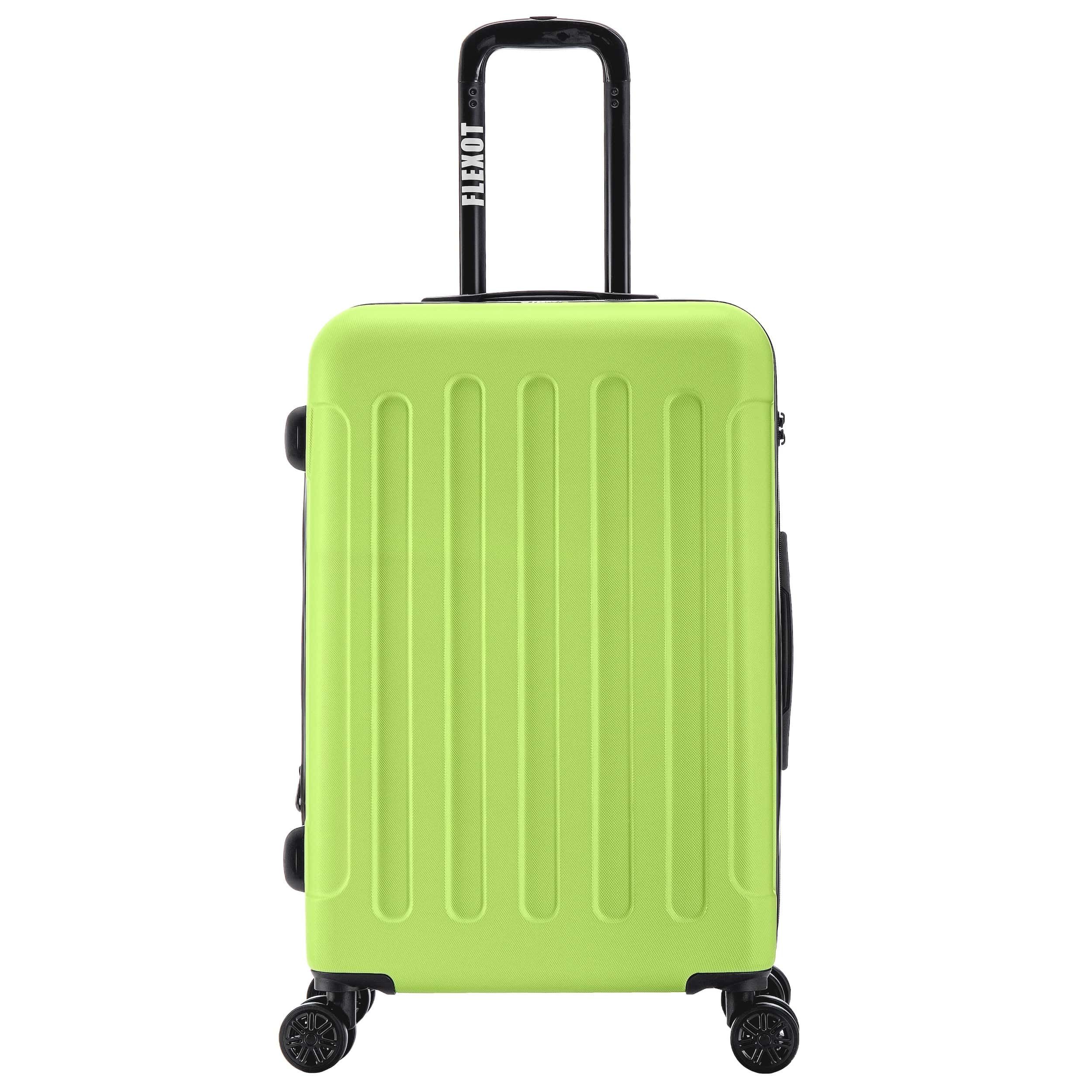Flexot Hartschalen-Trolley F-3045 (Gr. M, L, XL) – Kofferset – ABS-Hartschale, 4 Rollen, Robuster und moderner Koffer mit vier 360° Rollen und Zahlenschloss
