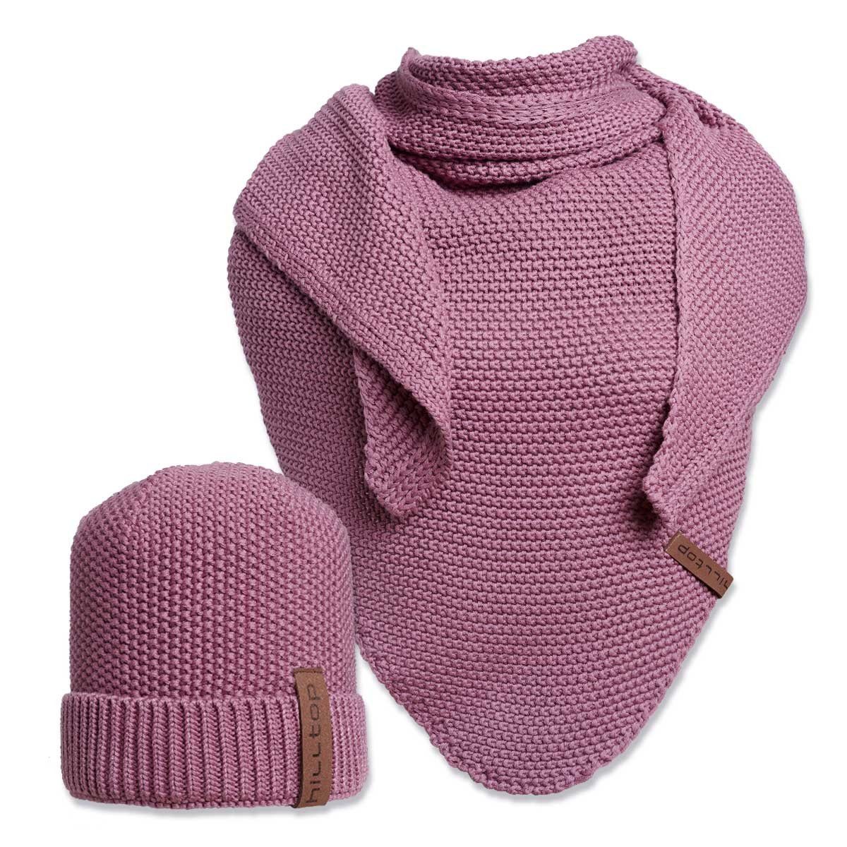 Strickmütze Unisex Herren XXL Strickschal, Mütze Hilltop Damen Mütze Pink Schal, Winterset, und