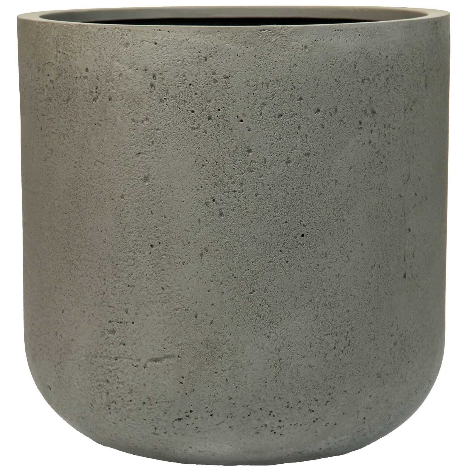 VIVANNO Blumentopf Fiberglas CHICO Rund - Vesuvgrau Beton-Design (1 St), 40x40 cm