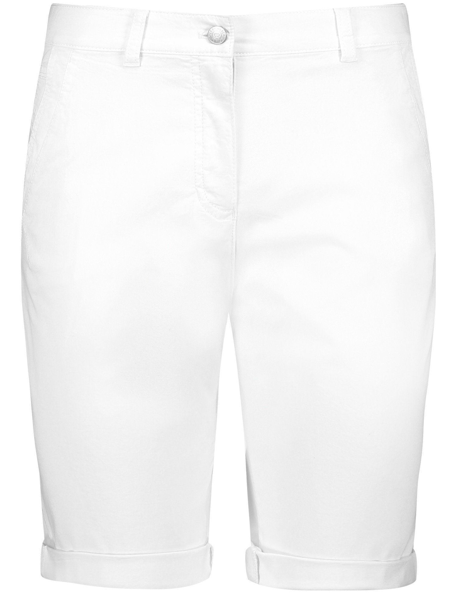GERRY WEBER 7/8-Hose Shorts mit Saum gekrempeltem weiß/weiß