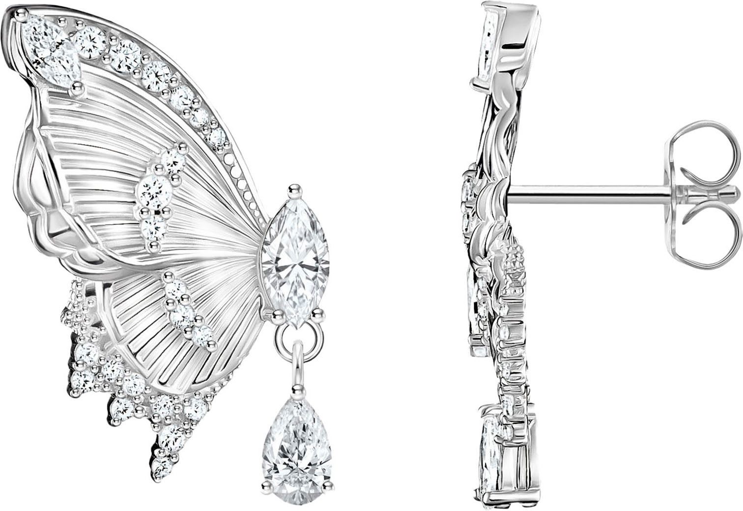 THOMAS SABO Paar Ohrstecker Butterfly Paradise Ohrstecker im Schmetterling-Design, mit Zirkonia (synth)