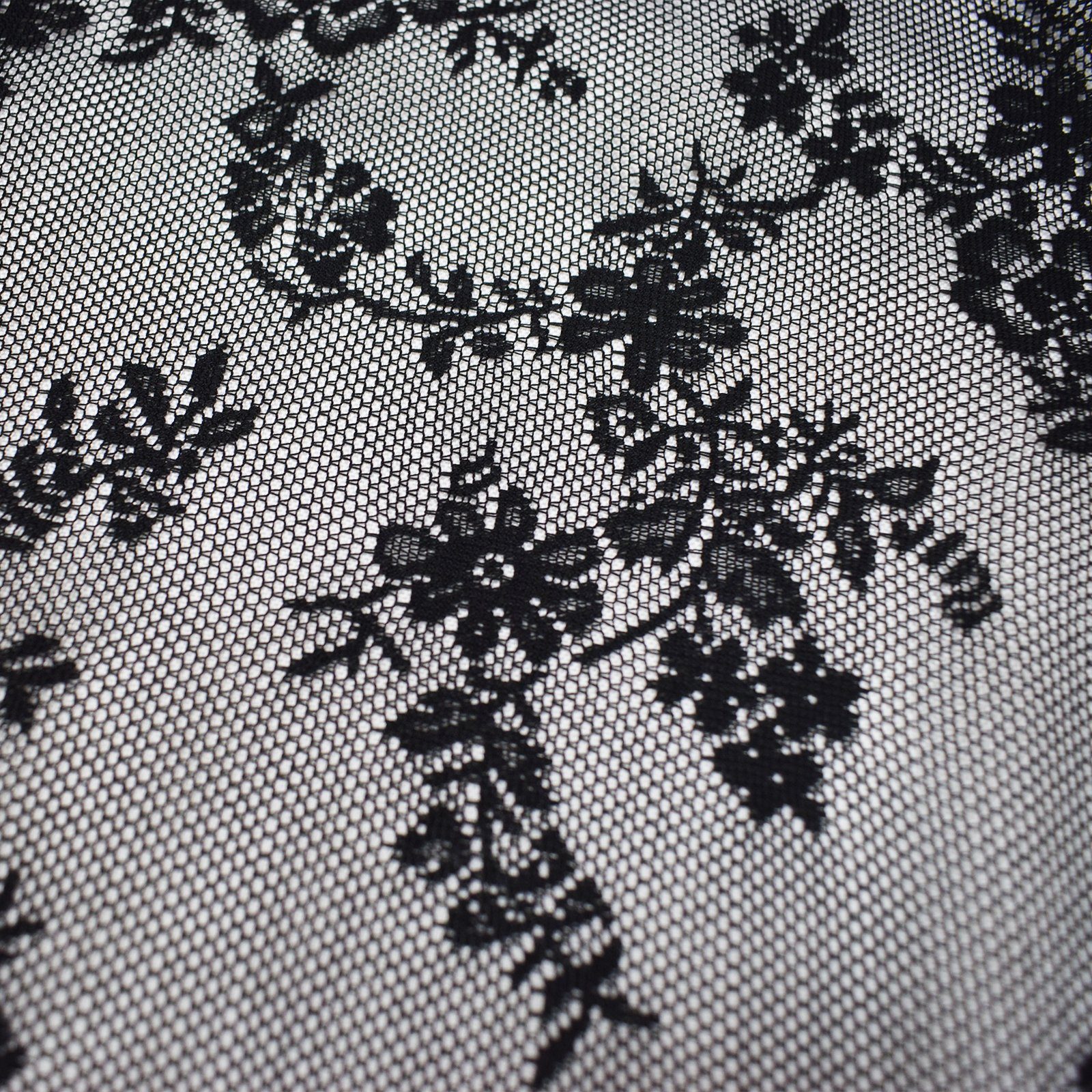 Vorhang Floral, Spitze, Stabtasche, Wohnzimmer Rosnek, (2 St), 160×145;183×145;213×145;244×145, Schlafzimmer, für H×B: Fensterabschirmung Schwarz