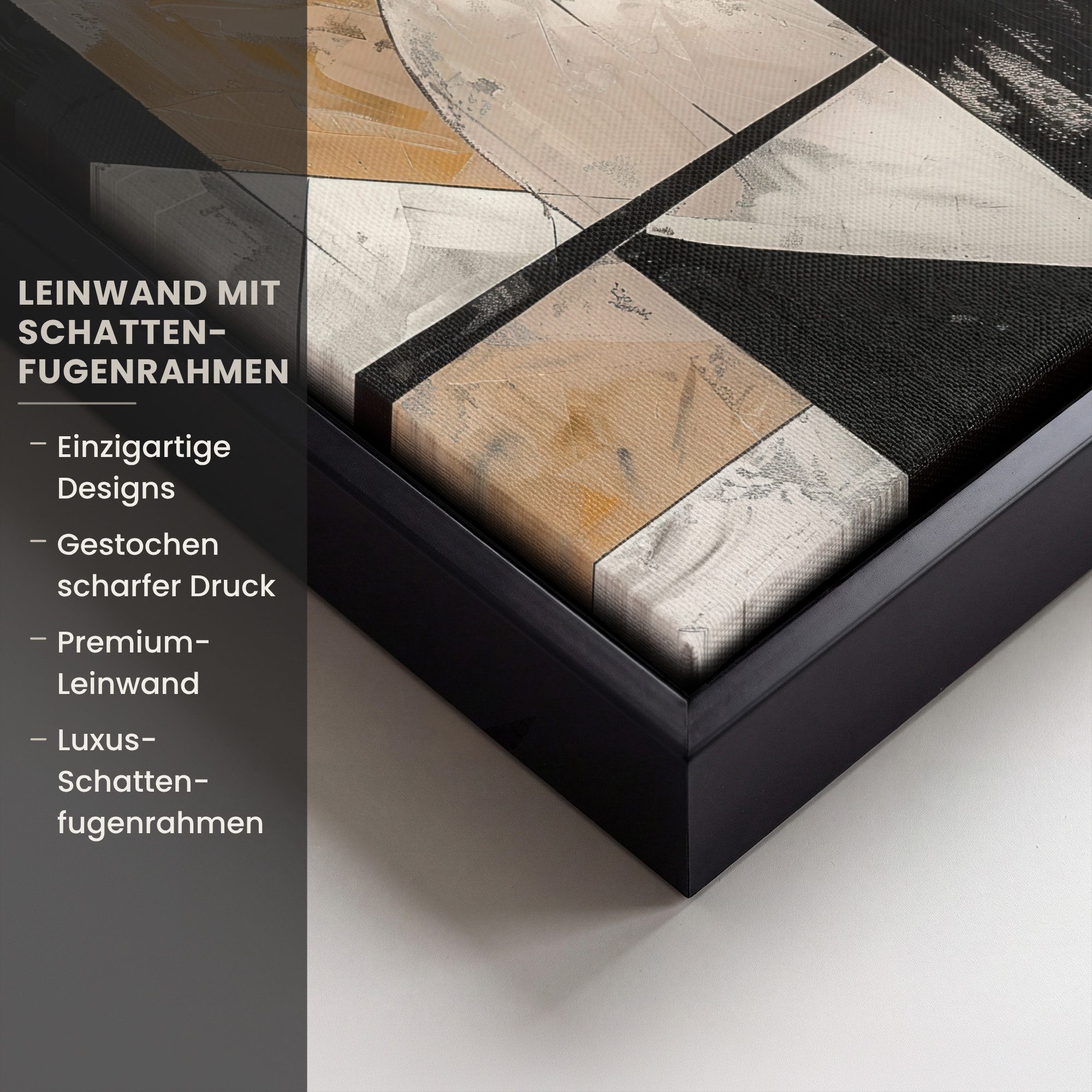 OneMillionCanvasses® Leinwandbild mit Rahmen - Abstrakt - Modern - Geometrisch - Pastell, Fotodruck (1 St), Leinwand Bilder Klein, Wand Dekoration Aesthetic 20x – Bild 3 von 5