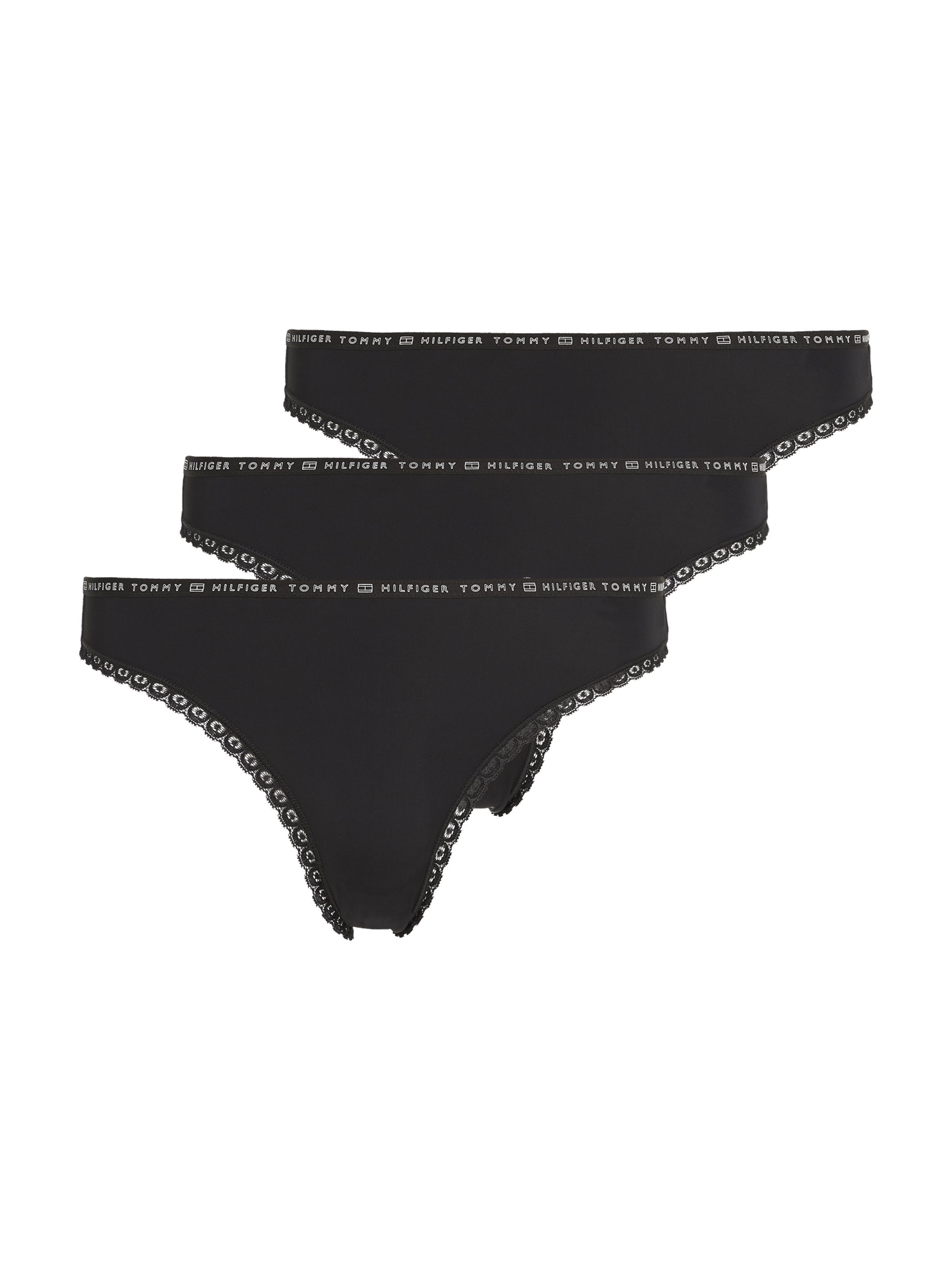 Tommy Hilfiger Underwear Bikinislip 3P BIKINI (Packung, 3er-Pack) mit Spitzenkante 6 Tommy Hilfiger Logo-Elastiktape Black/Black/Black