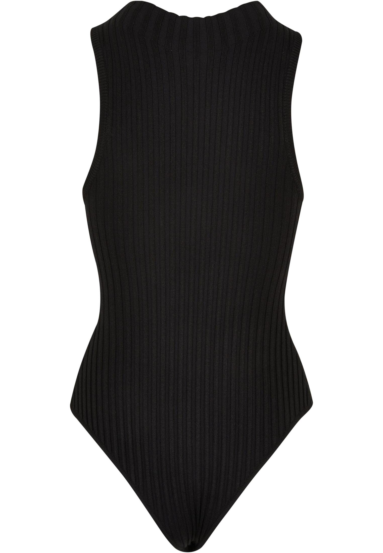 Body Damen URBAN (1-tlg) T-Shirt black CLASSICS Ladies Sleevless Rib Knit
