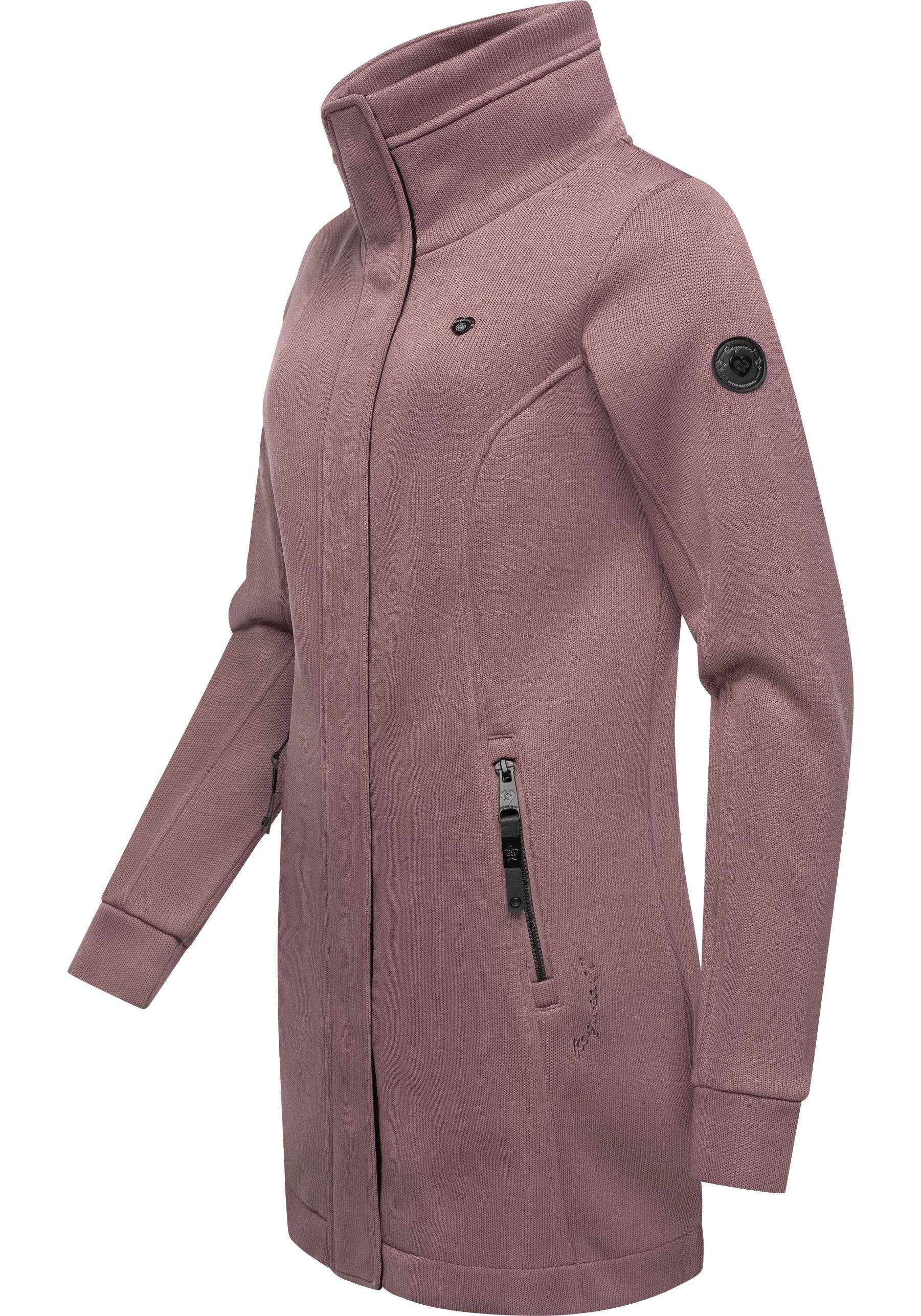 Ragwear Sweatjacke Letrice Bonded Elegante Zip-Jacke mit hohem Kragen in Fe günstig online kaufen