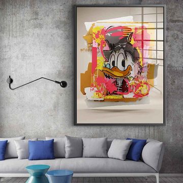 DOTCOMCANVAS® Acrylglasbild Layer Dagobert - Acrylglas, Acrylglasbild Layer Dagobert Duck Comic Cartoon Pop Art rot orange