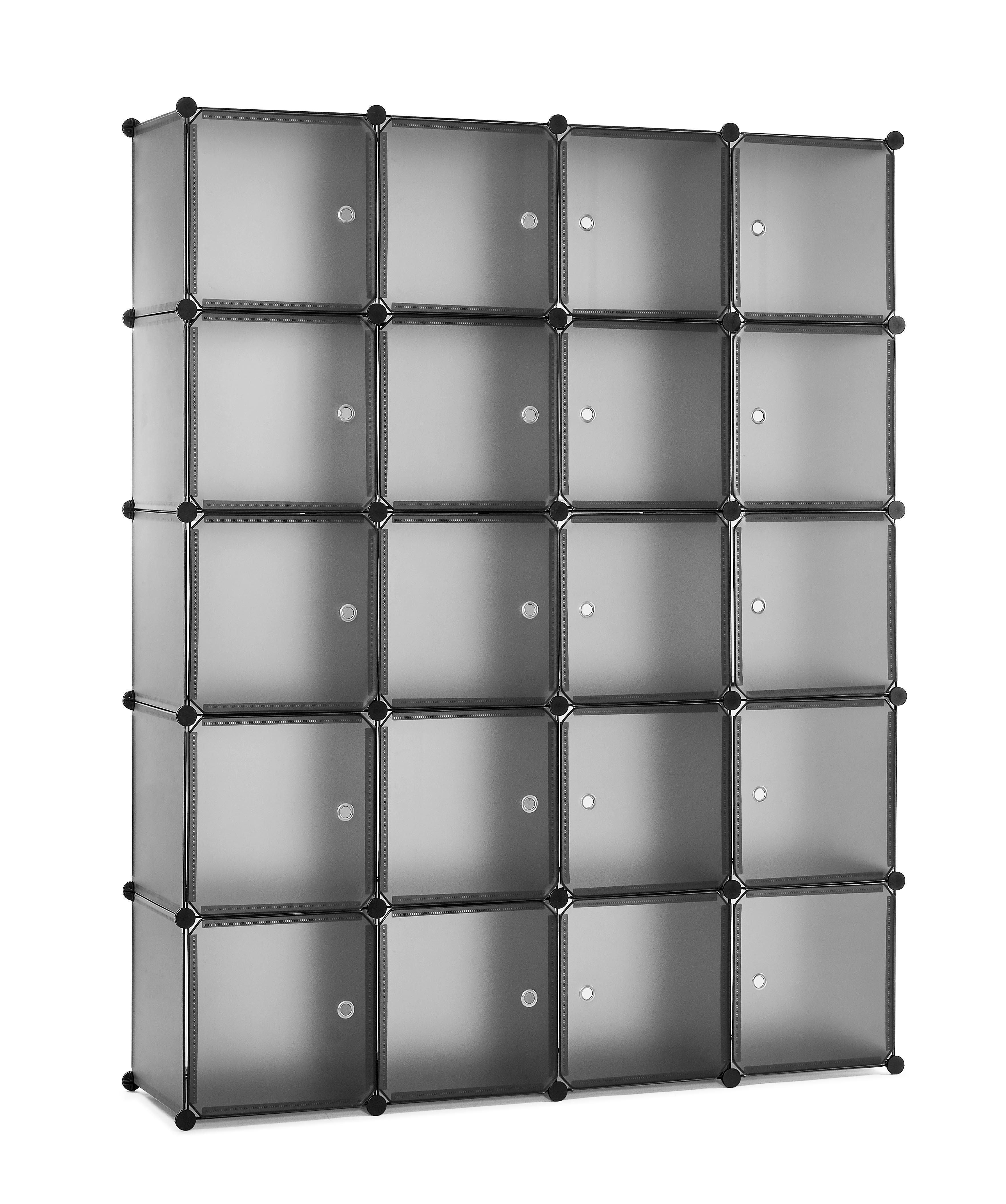 Mondeer Kleiderschrank Steckregal DIY Modular Schrank Regalsystem mit 2 Kleiderstange