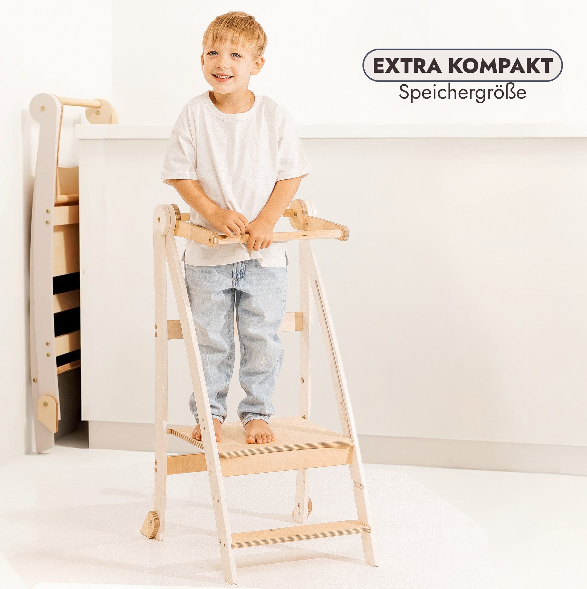 Goodevas Kinderklappstuhl Montessori-Lernleiter: Klappbare Lernleiter günstig online kaufen