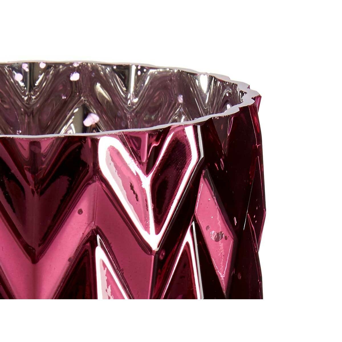 Gift Decor x Vase Stachel x 11,3 6 Schnitzerei cm 19,5 Stück Glas 11,3 Dekovase Rosa