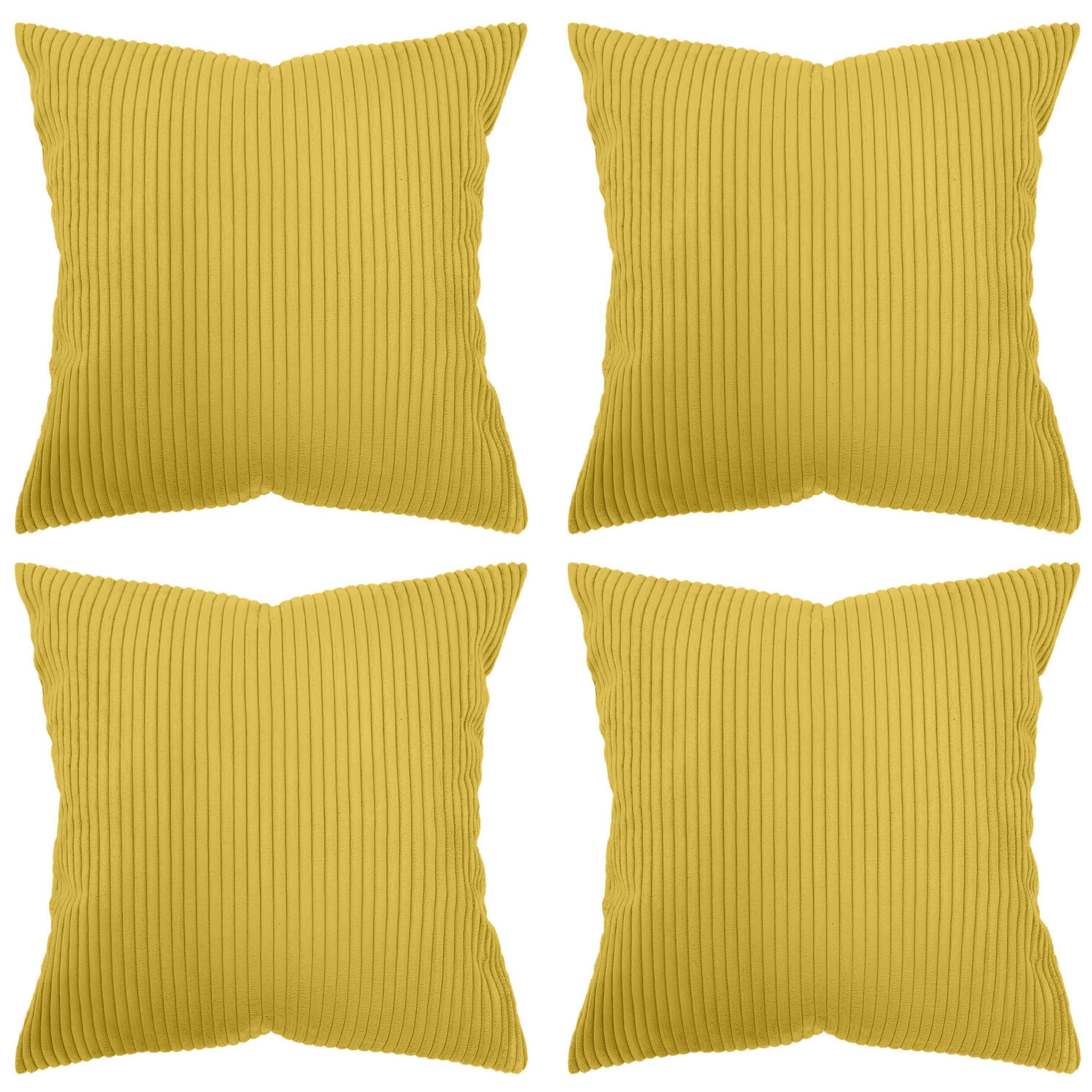 Amilian Kissenhüllen - 4er Set Kissenbezug - Zierkissenbezüge - Kissenbezüge, (4 Stück), 40x40 cm, Kissenhülle für Sofakissen; Dekokissen; Kissen; Zierkissen