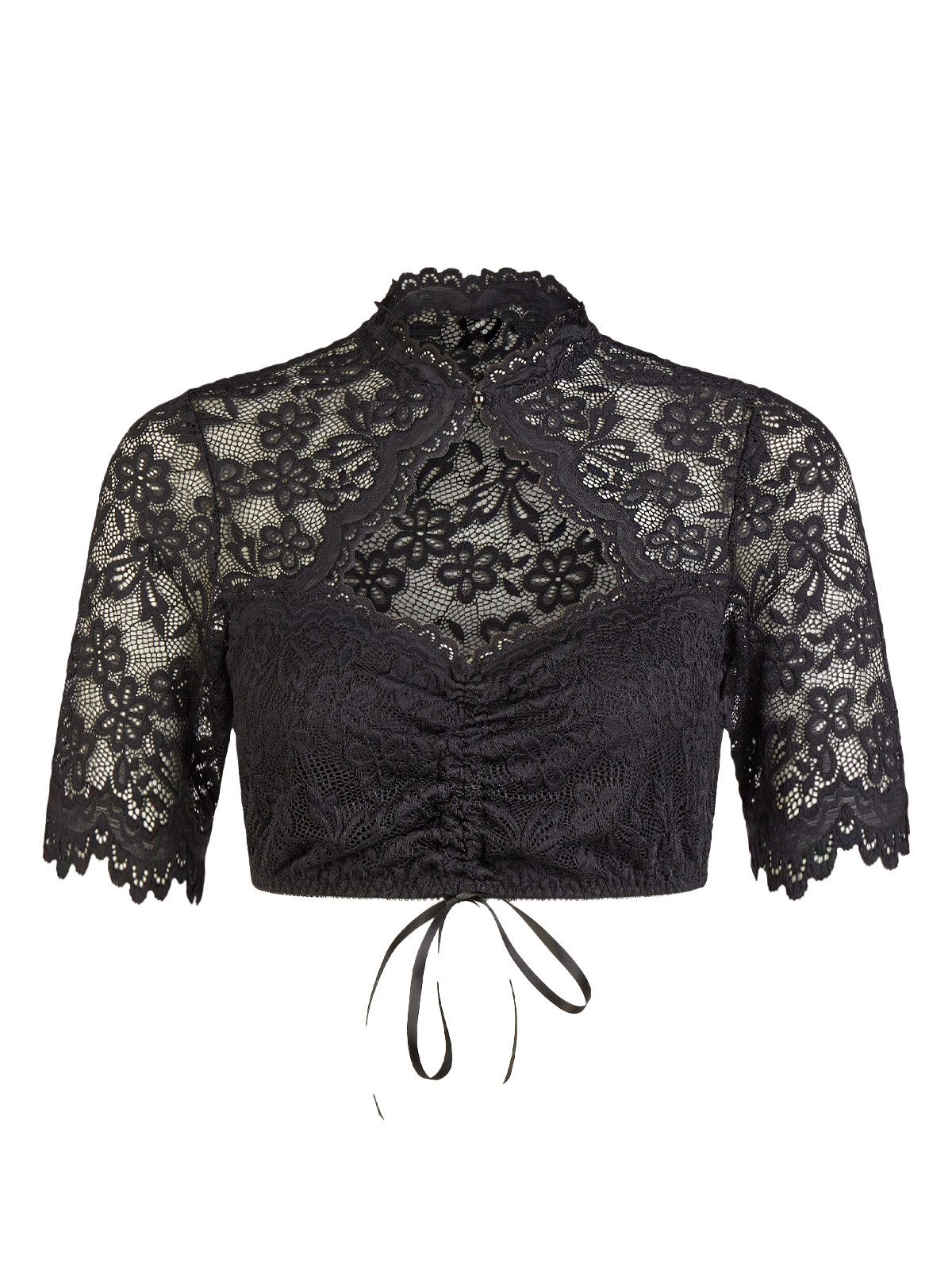 Nina Von C. Dirndlbluse Dirndlbluse halbarm Sophie (Stück, 1-tlg) feminine halbarm Dirndlbluse, Schnüroptik vorne