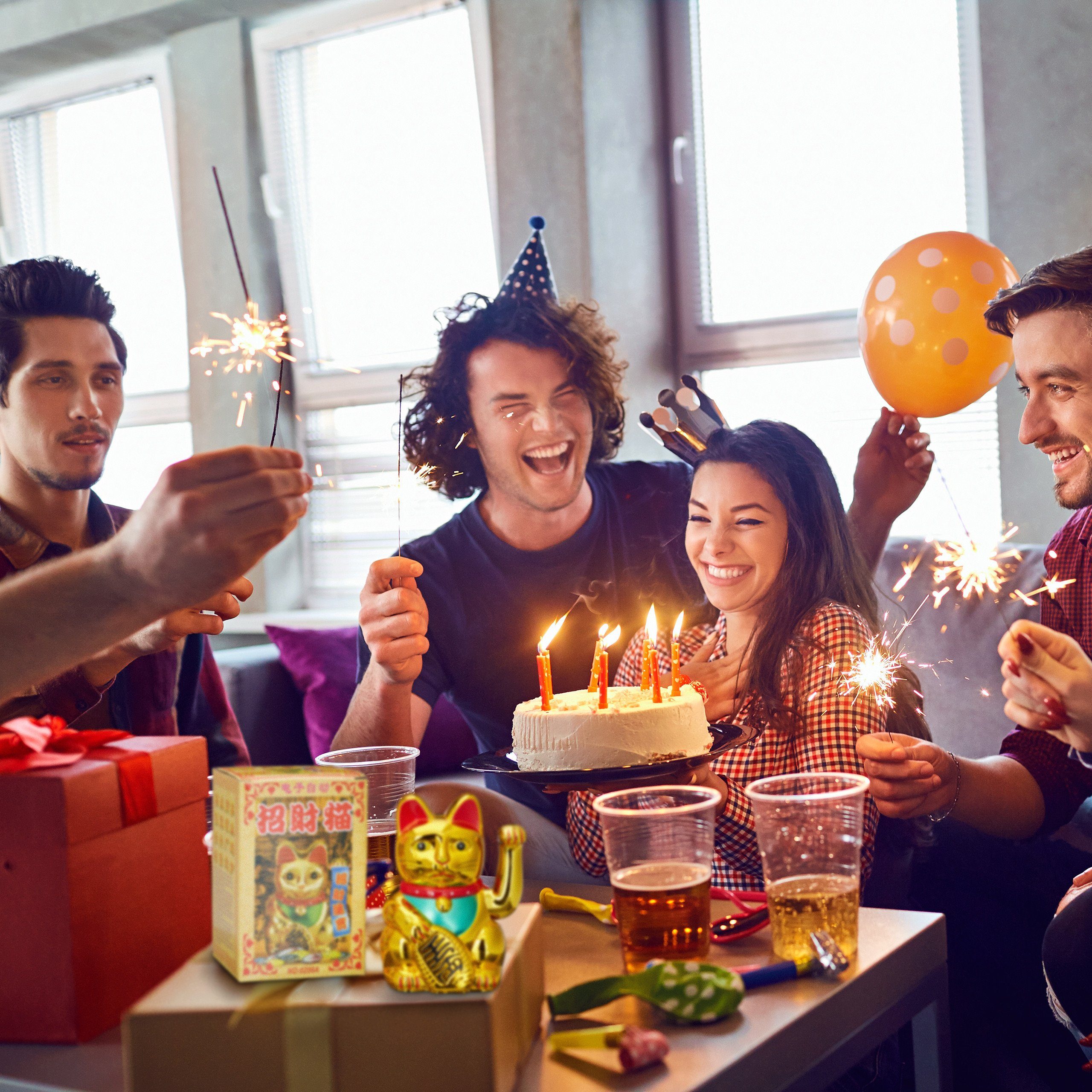 relaxdays Winkekatze 10x Maneki Neko Winkekatze 16 cm