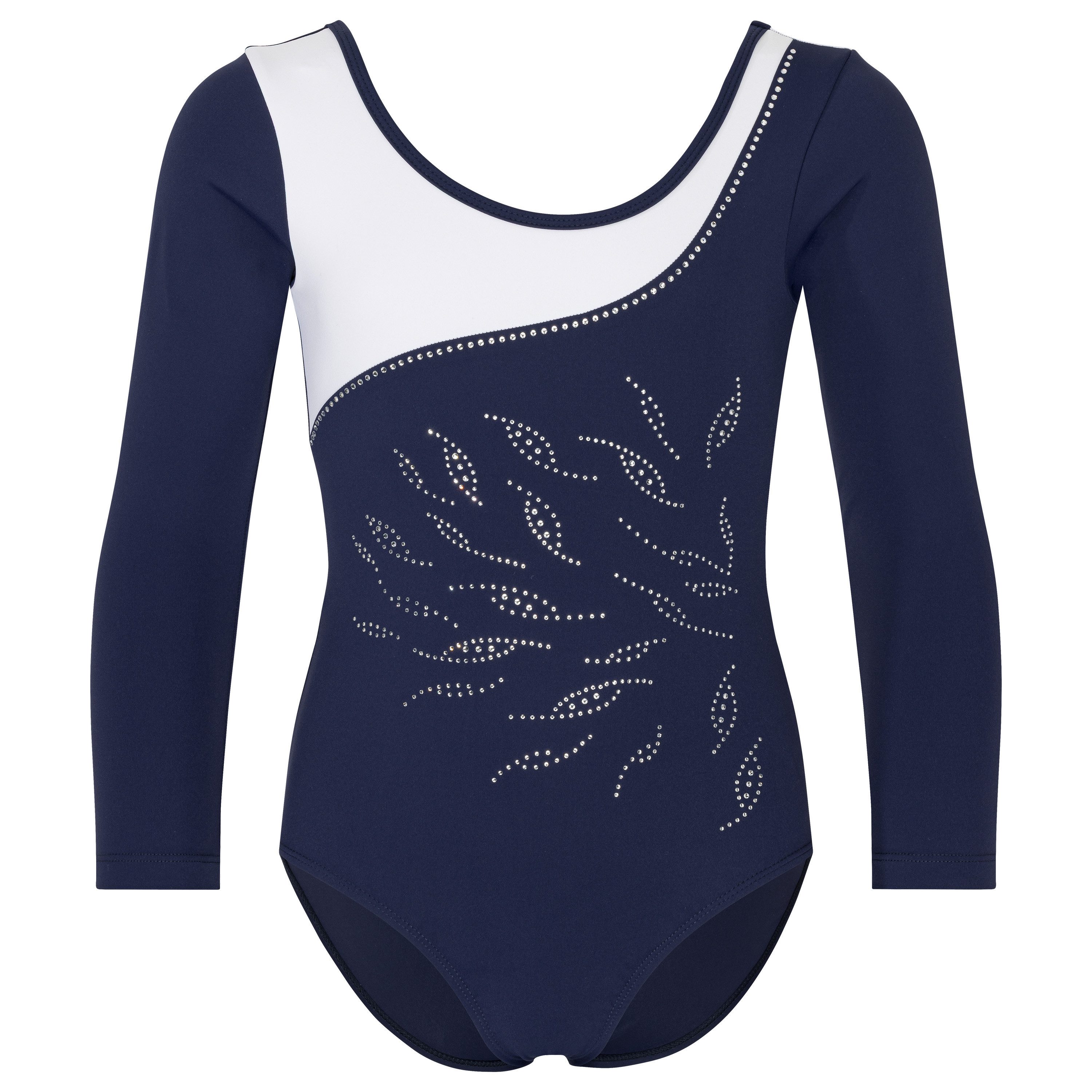 tanzmuster Turnanzug Rosie Mädchen Langarm, Gymnastikanzug mit Glitzersteinen für Kinder