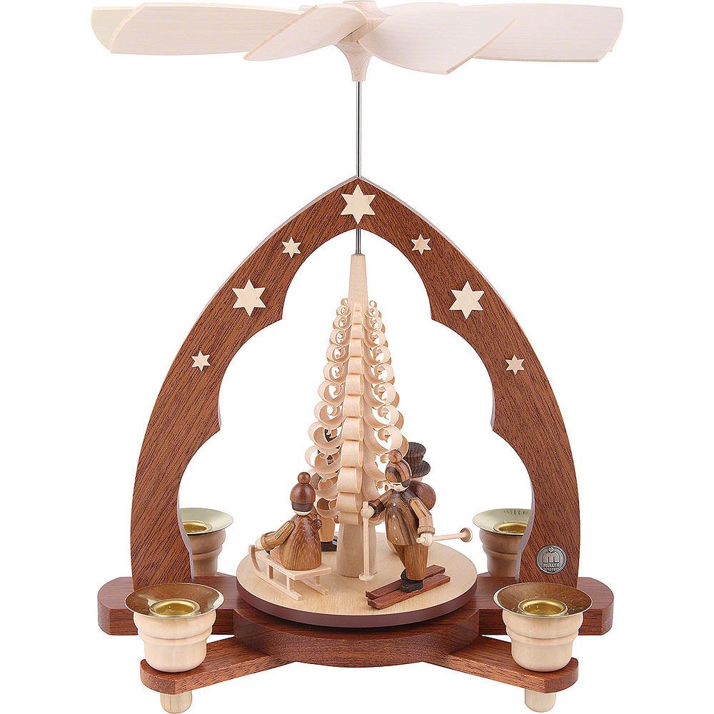 Müller Kleinkunst GmbH Seiffen Weihnachtspyramide 1-stöckige Pyramide Winterkinder (28cm) von Müller Kleinkunst