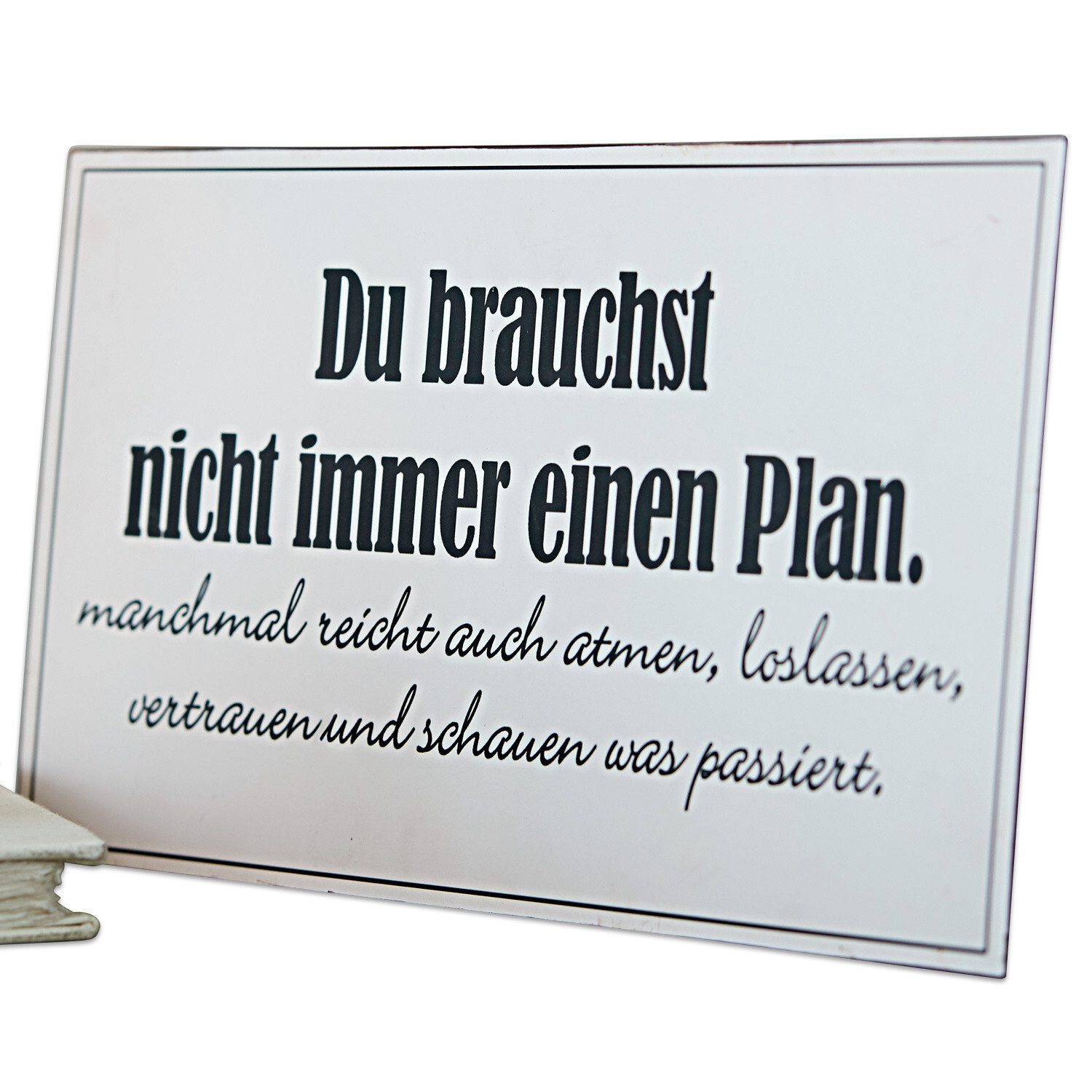 Mirabeau Wanddekoobjekt Deko-Schild Plan weiß