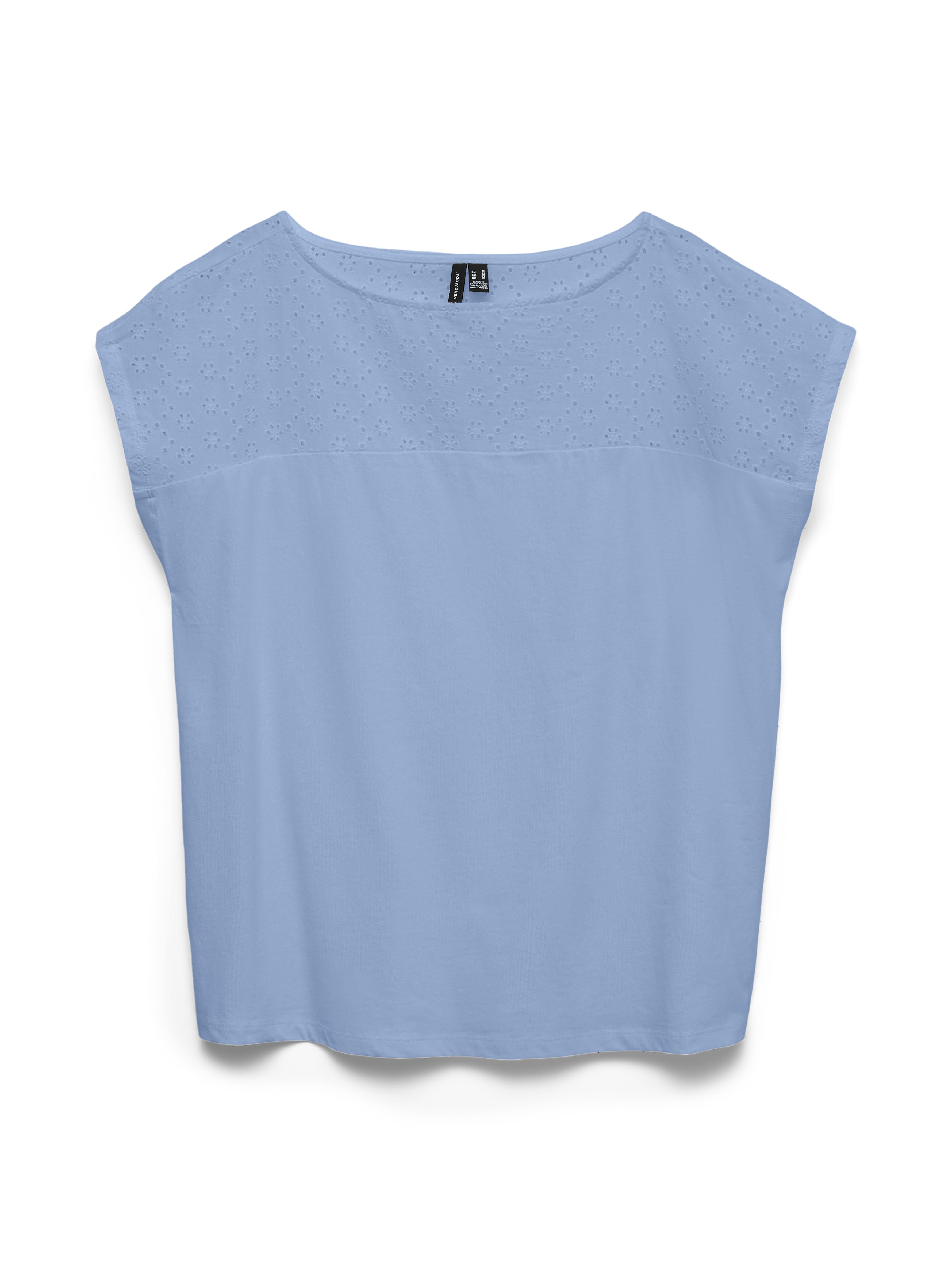 Vero Moda Spitzentop VMJANNI CS BOAT NECK TOP JRS GA Baumwolle