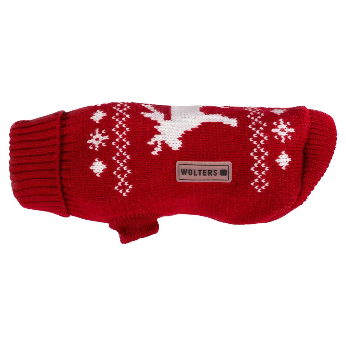 Wolters Hundepullover Strickpullover Elch für Mops & Co. rot/weiß