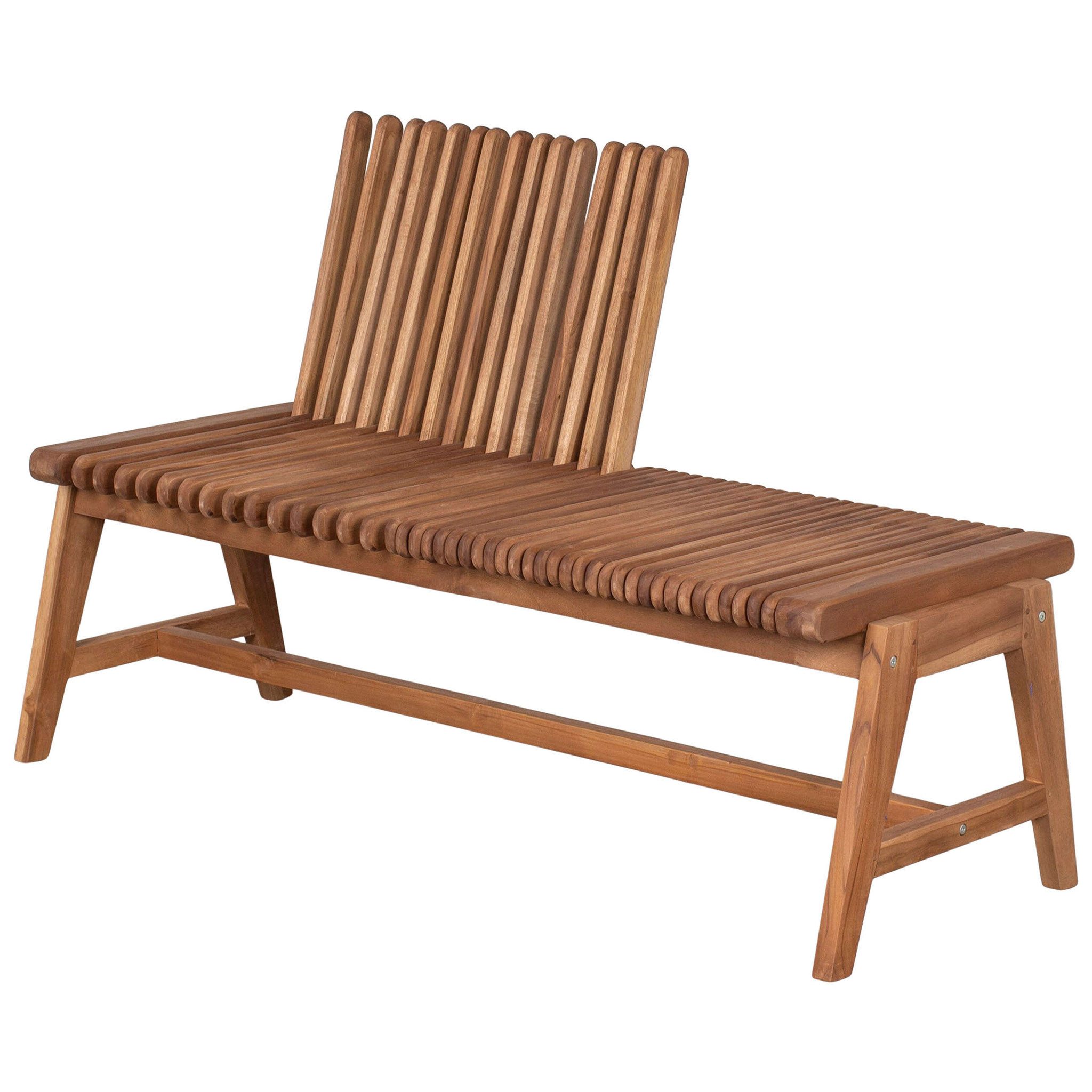 bene living Gartenbank Multifunktionsbank Leeds 130 cm - Teakholz (1-St), Teakbank mit einzeln verstellbaren Rückenleisten