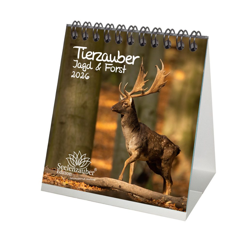 Seelenzauber Tischkalender Tierzauber Jagd & Forst Tischkalender 10cm x 10cm für 2026