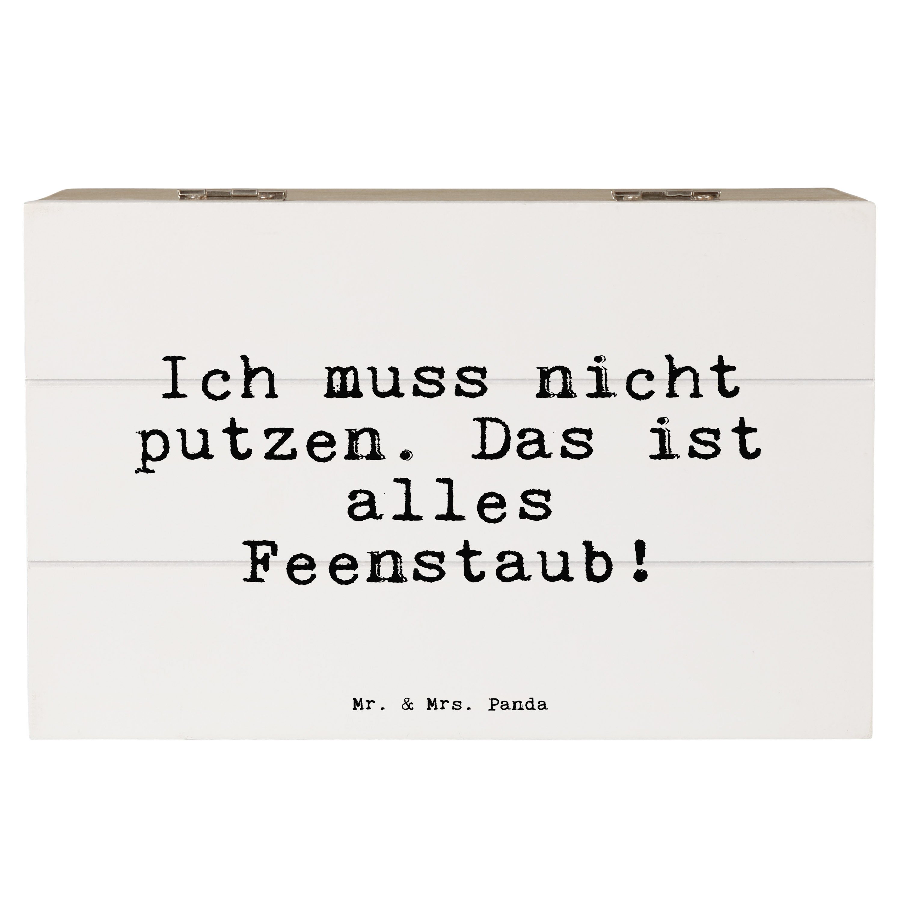 Mr. & Mrs. Panda Dekokiste »Ich muss nicht putzen.... Weiß Geschenk