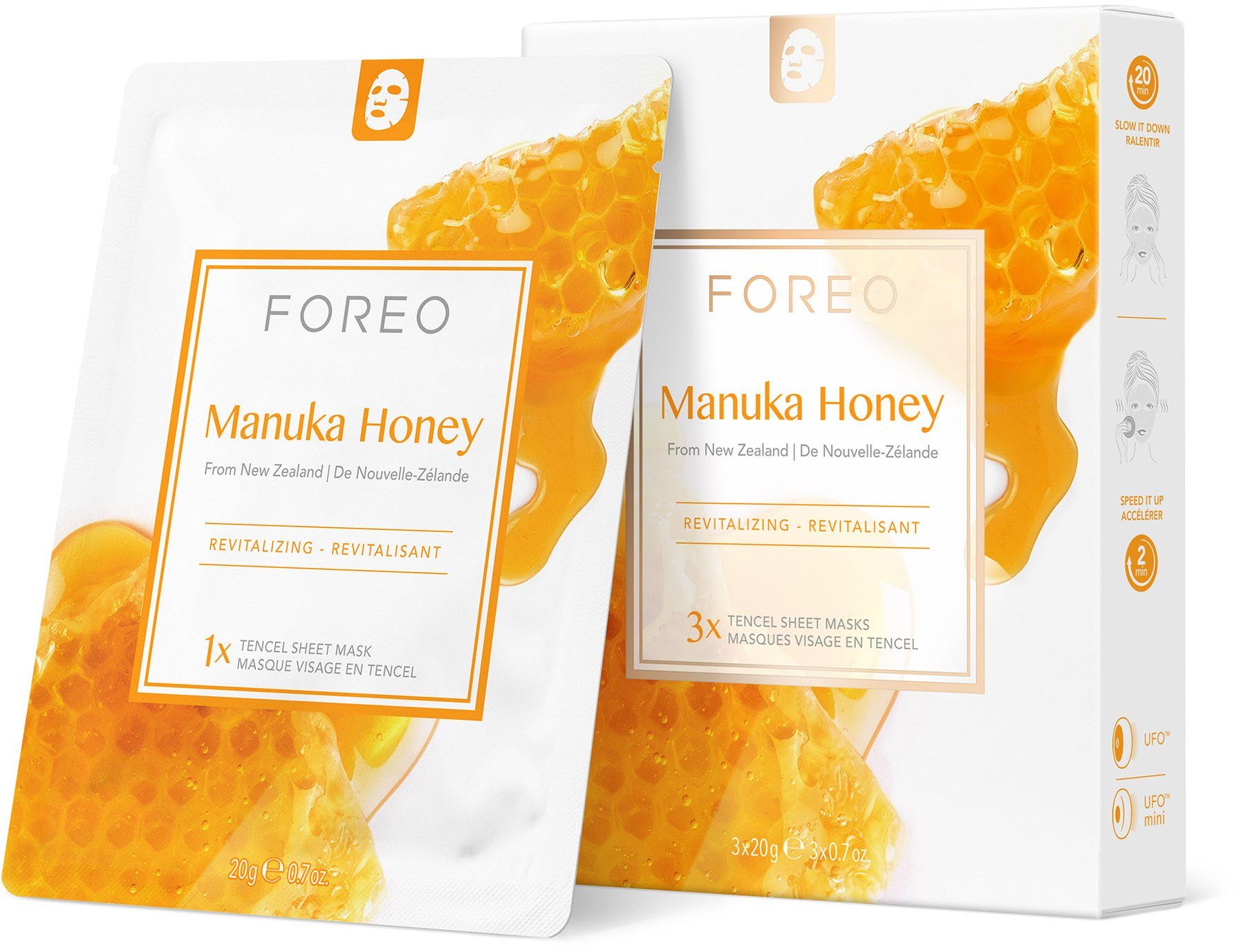 FOREO Gesichtsmaske Farm 3-tlg. Collection Manuka Sheet To Face Masks Honey