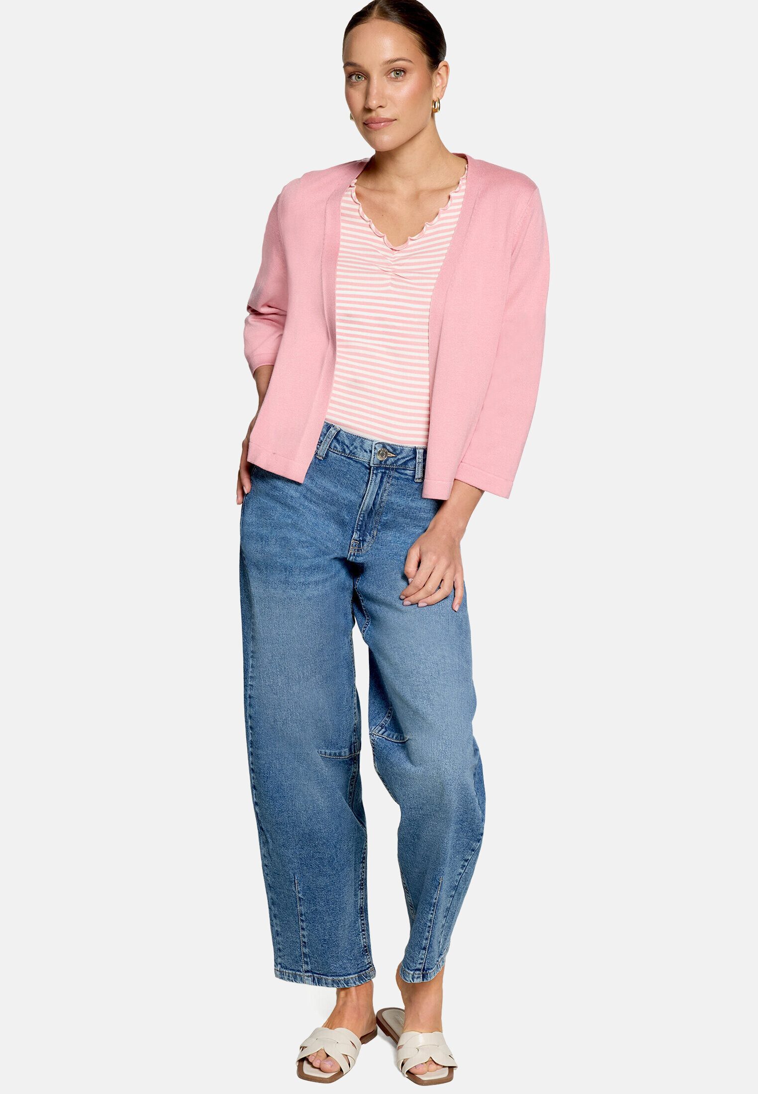 Zero Strickjacke Damen mit 3/4 Arm (1-tlg) Plain/ ohne Details